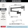 Contemporary Wall Mount Pot Filler