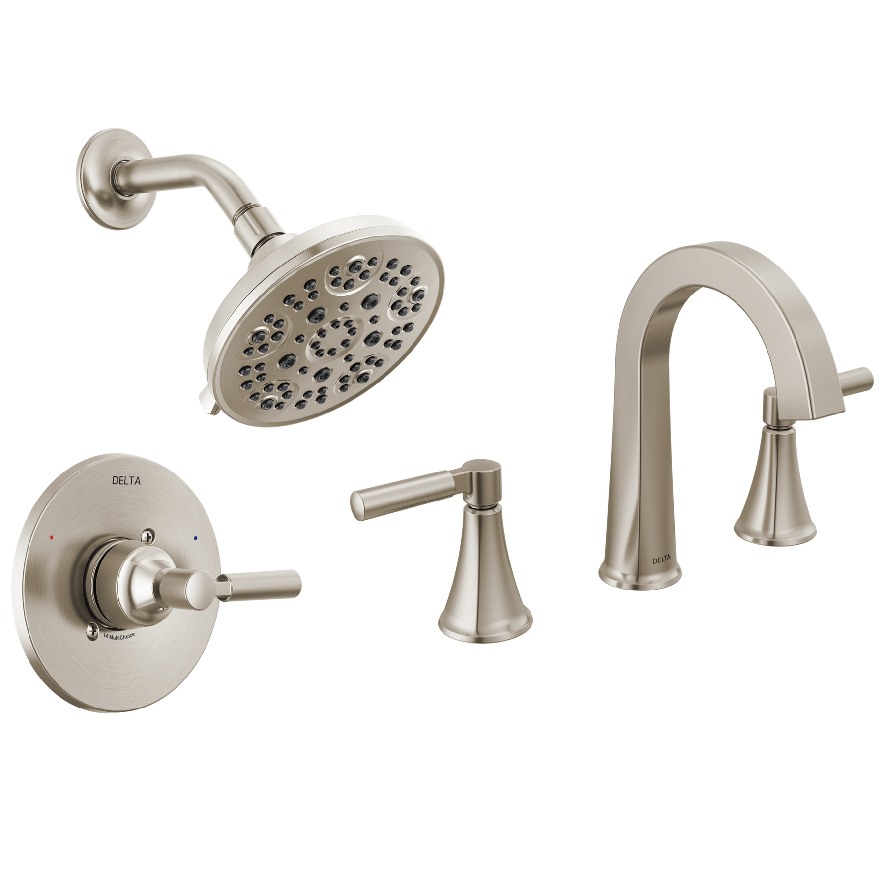 Widespread Lavatory Faucet with 14 Series Shower Trim and Rough Bundle