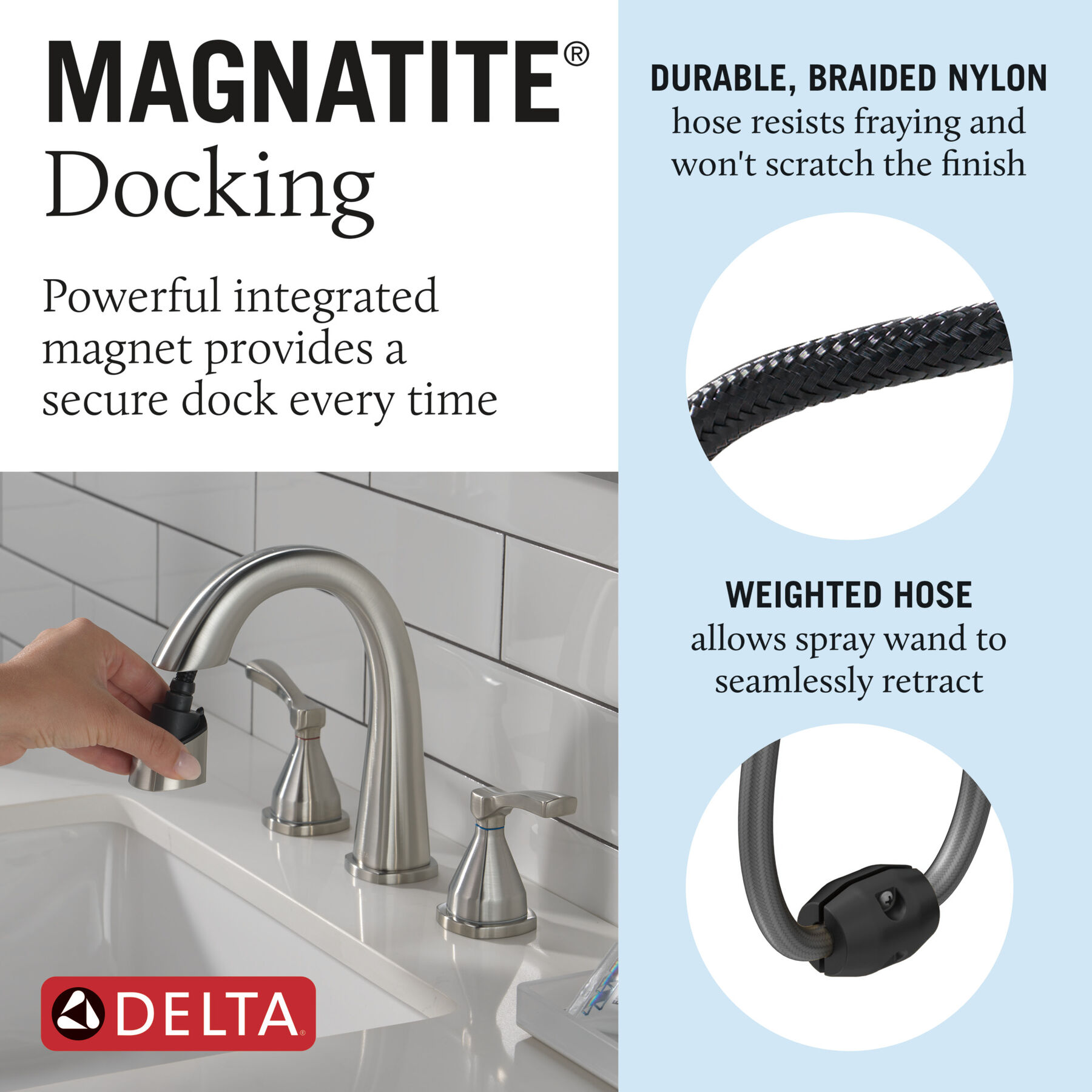 Two Handle Widespread Pull Down Bathroom Faucet (Recertified)