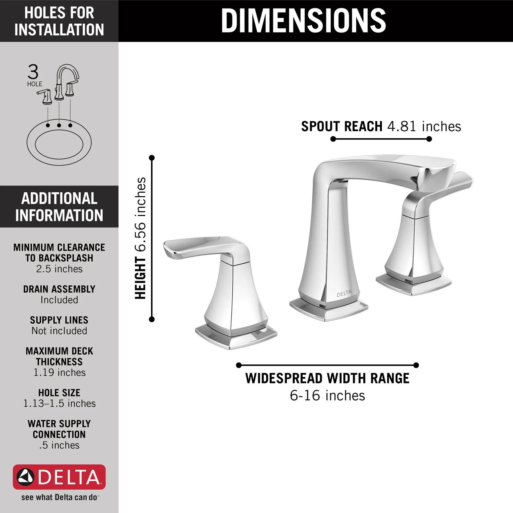 Two Handle Widespread Bathroom Faucet (Recertified)