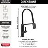 Single Handle Exposed Hose Kitchen Faucet With Touch2O Technology (Recertified)