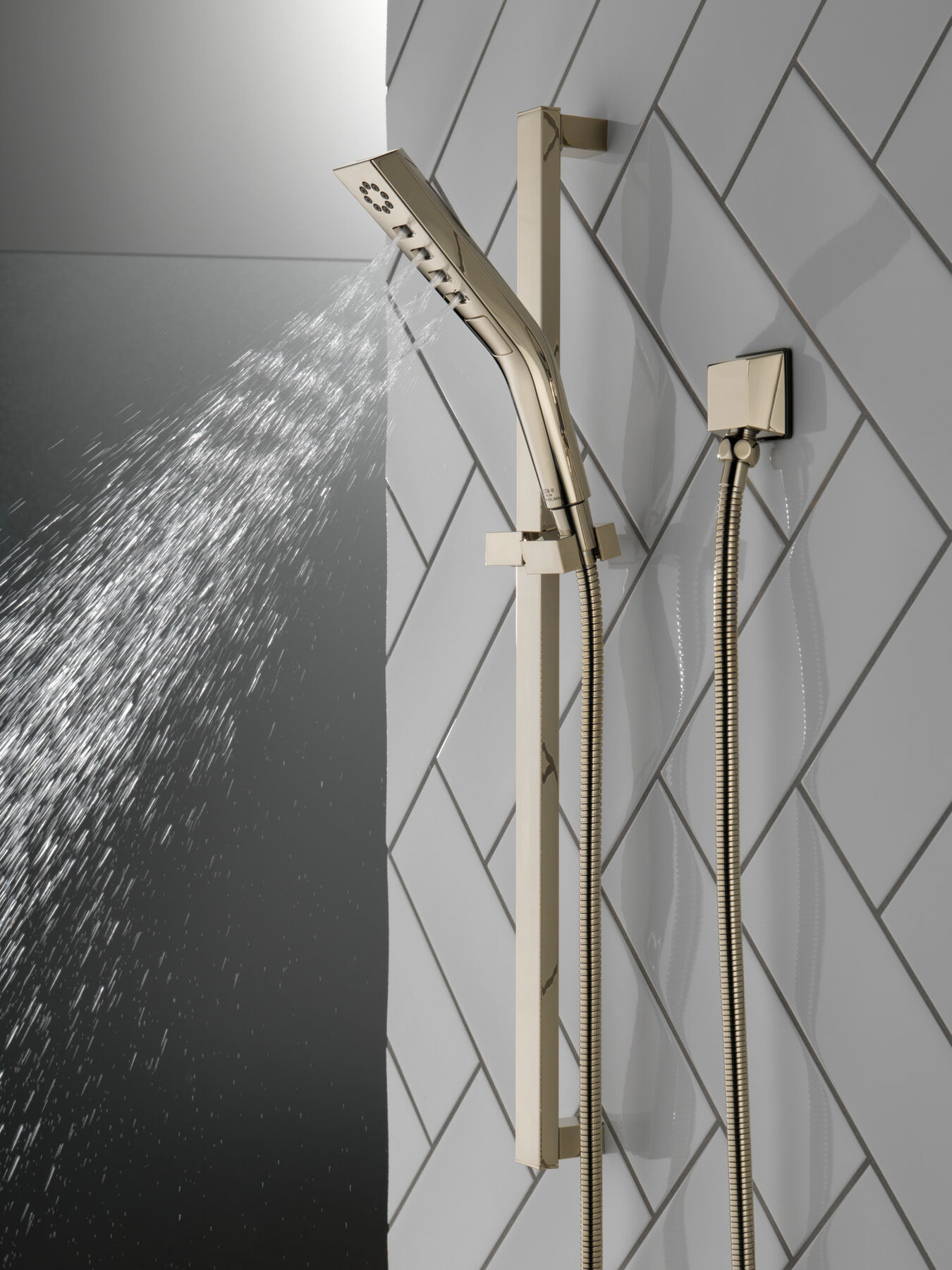 H<sub>2</sub>Okinetic&reg; 3-Setting Slide Bar Hand Shower