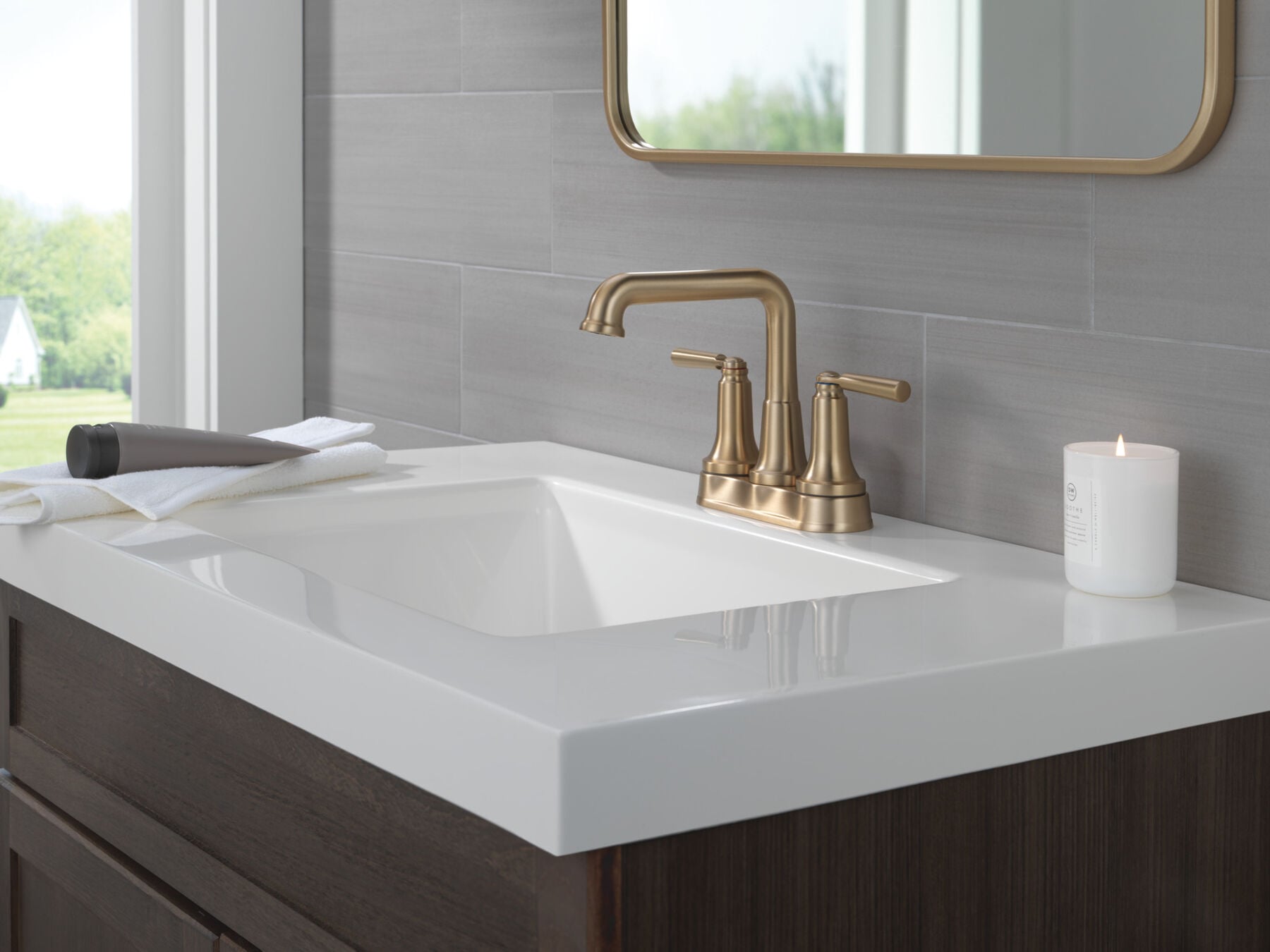 Two Handle Centerset Bathroom Faucet