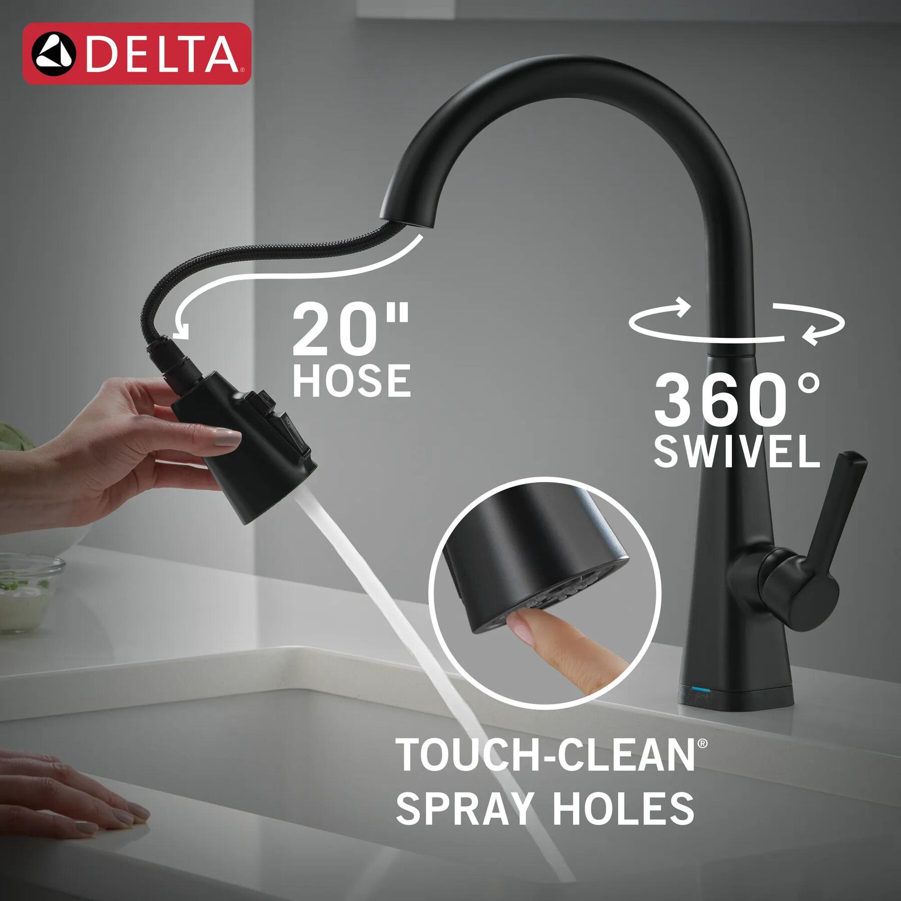 Single-Handle Pull-Down Kitchen Faucet with Touch<sub>2</sub>O&reg; Technology