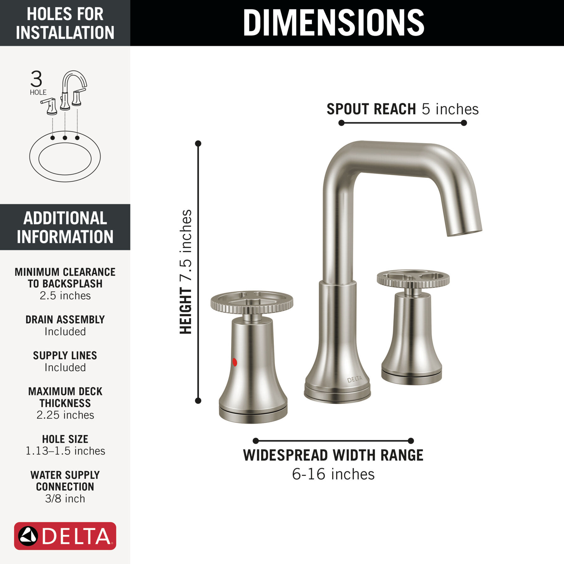 Two Handle Widespread Bathroom Faucet