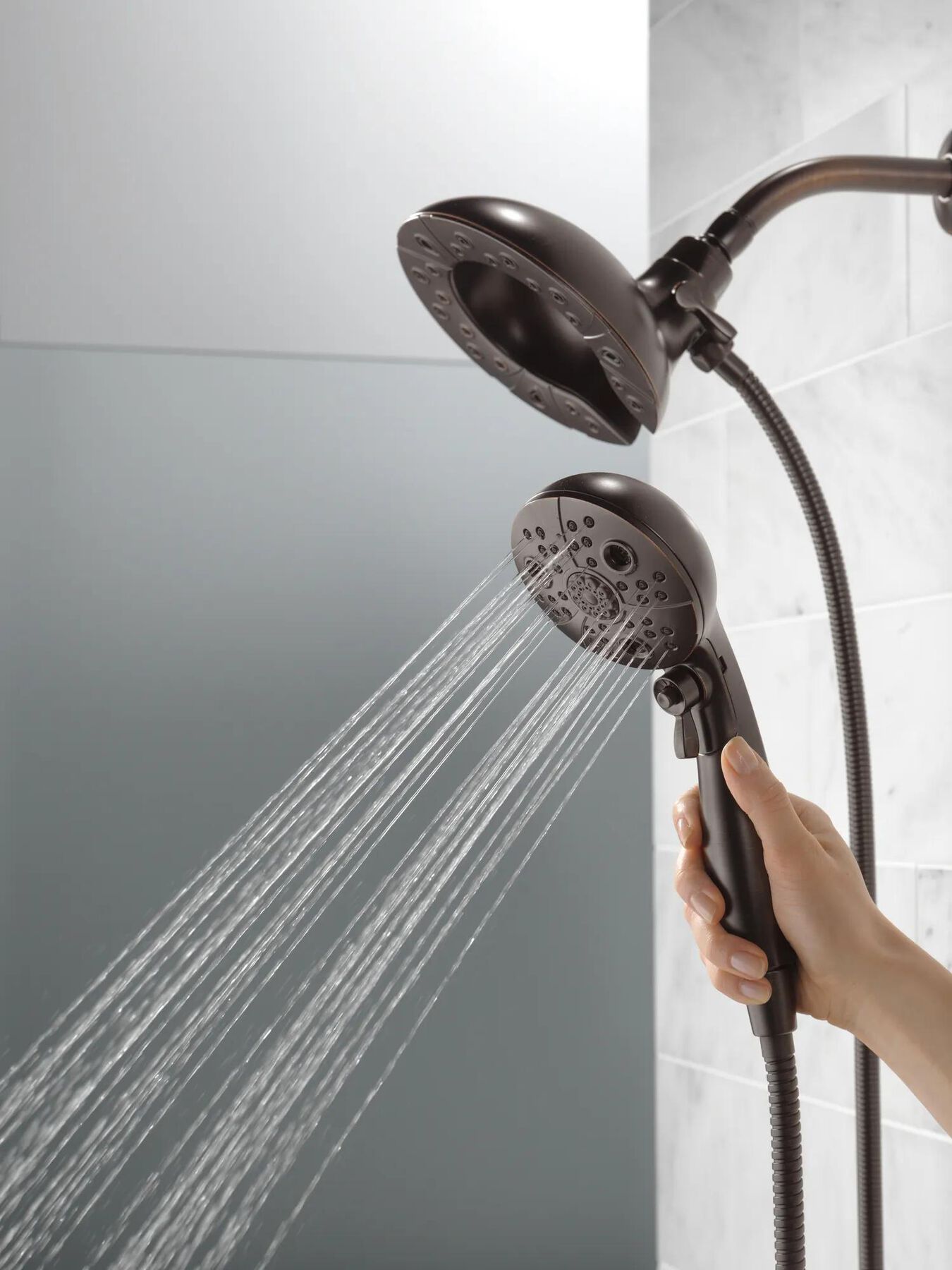 In2ition&reg; H2Okinetic&reg; 5-Setting Two-in-One Shower