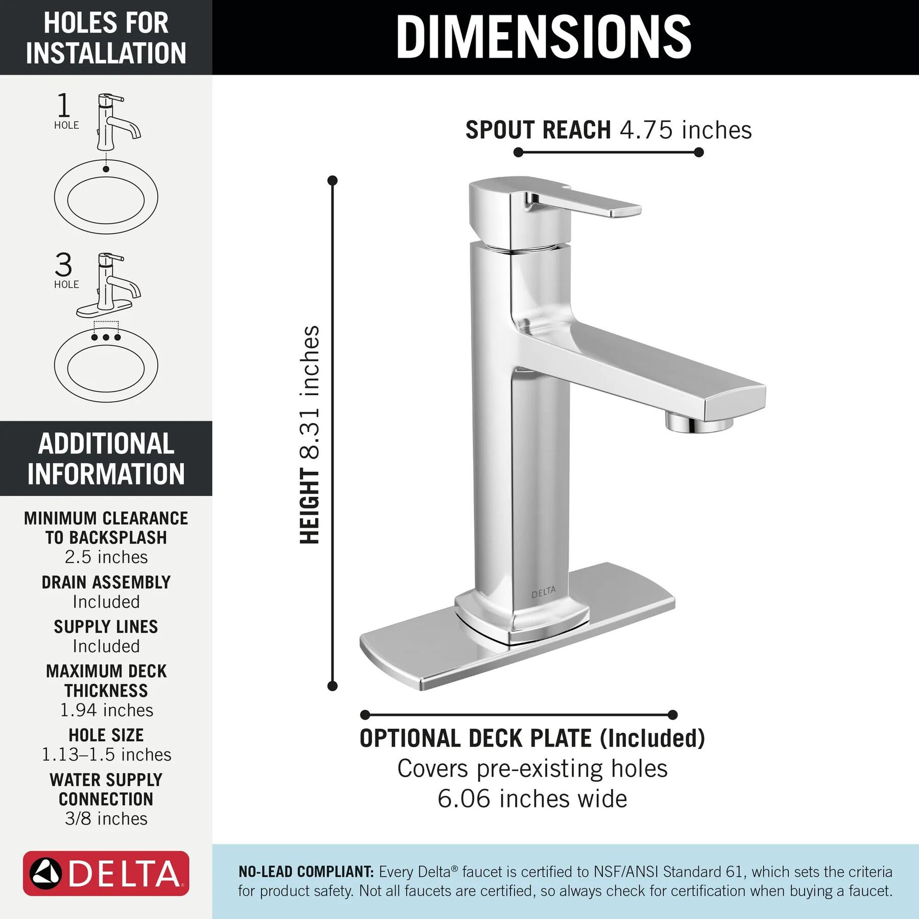 Single Handle Bathroom Faucet