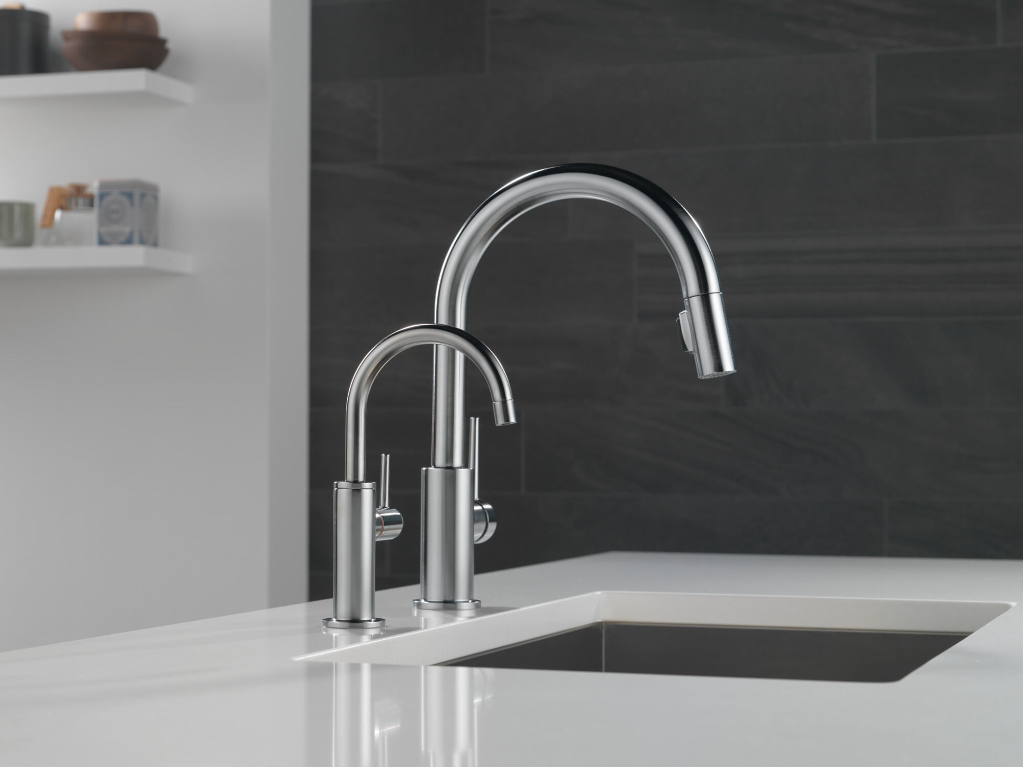 Contemporary Round Instant Hot Water Dispenser in Arctic Stainless