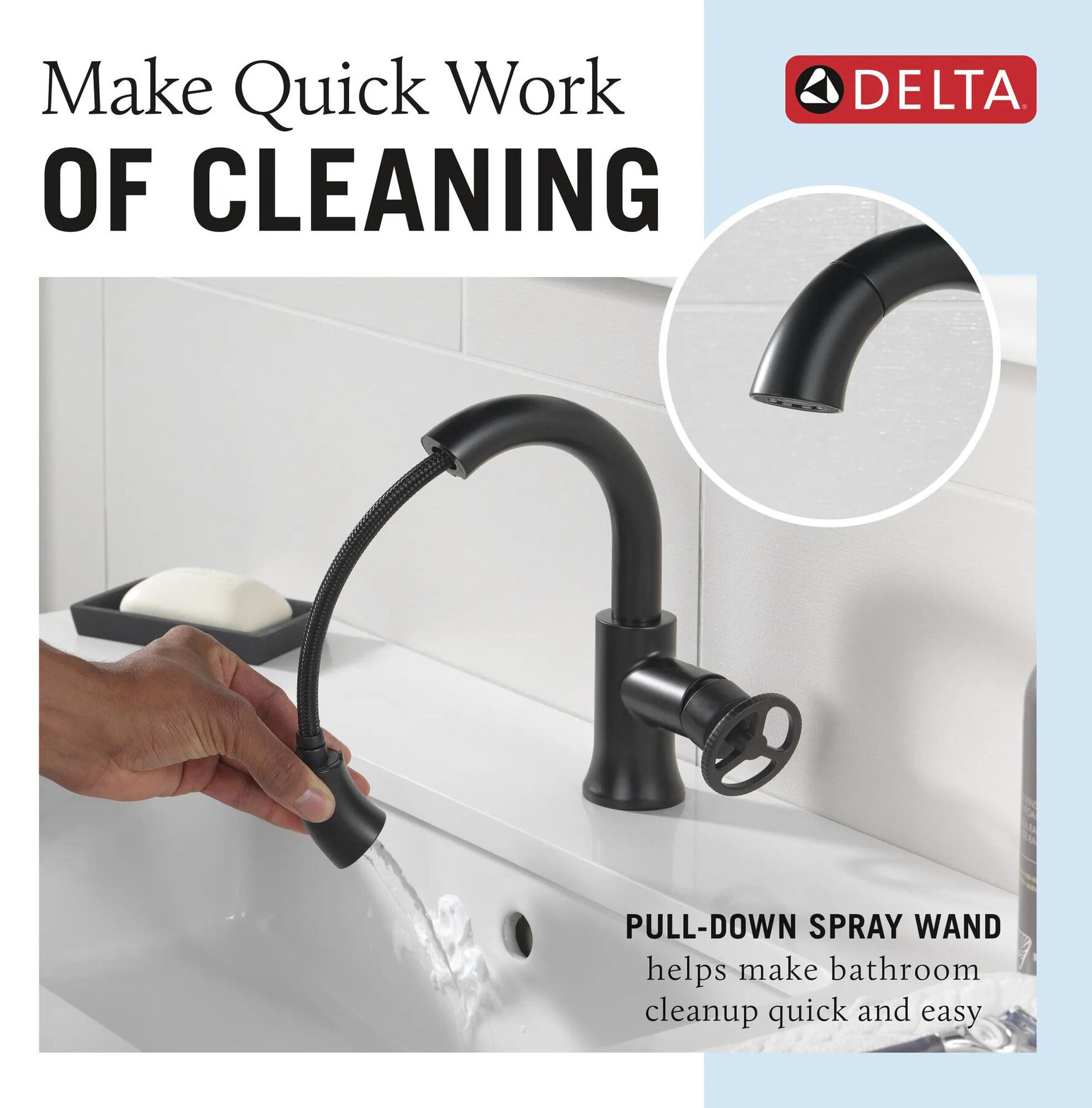 Single Handle Pull Down Bathroom Faucet (Recertified)