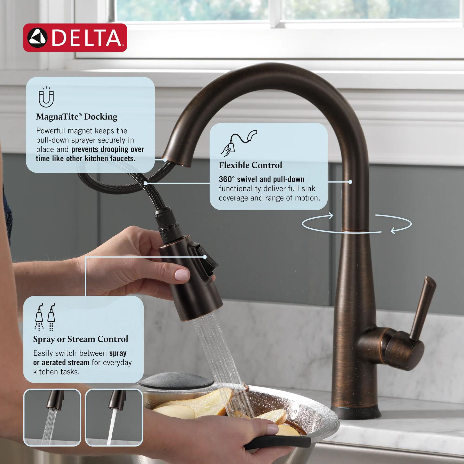 Single Handle Pull-Down Kitchen Faucet with Touch<sub>2</sub>O&reg; Technology