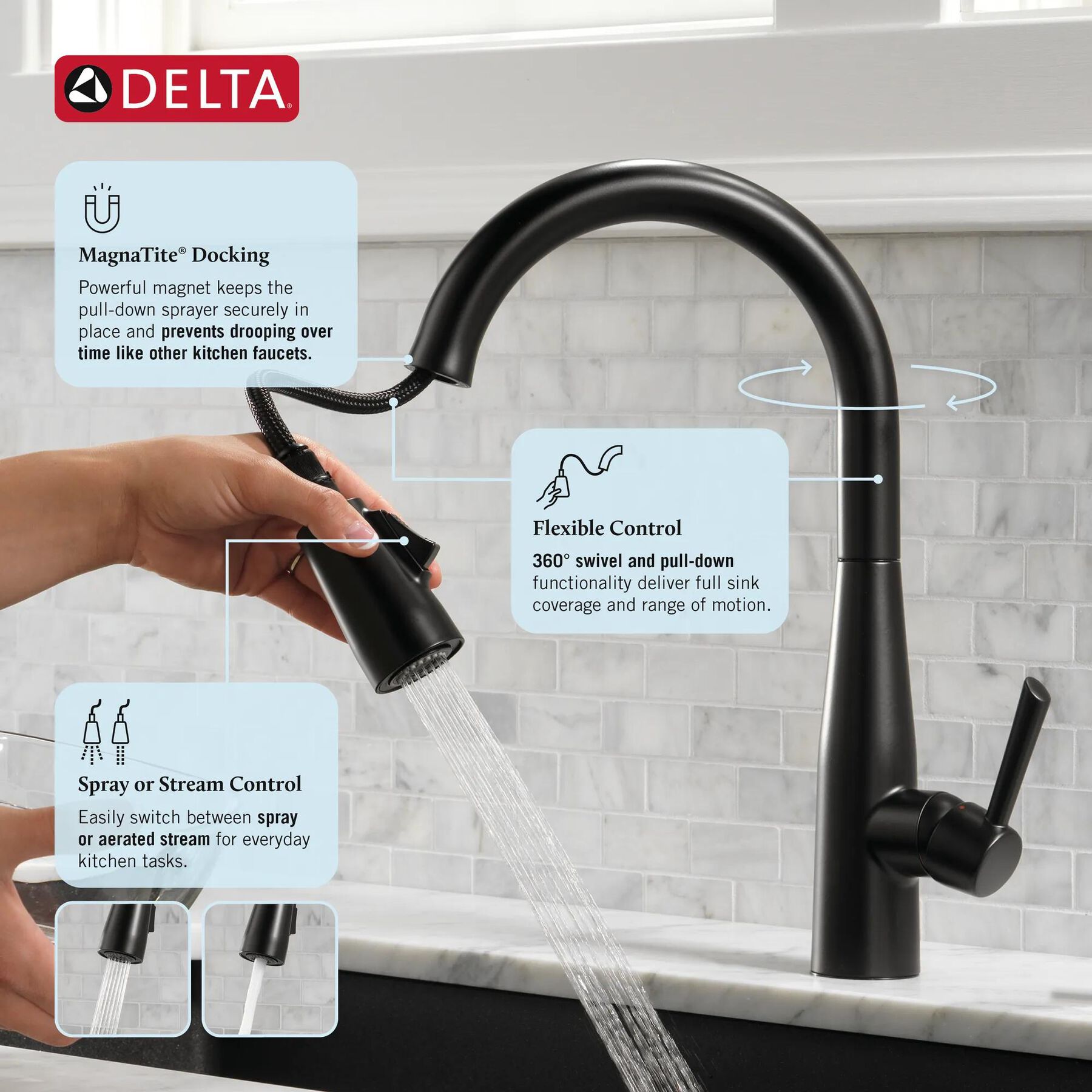 Single Handle Pull-Down Kitchen Faucet