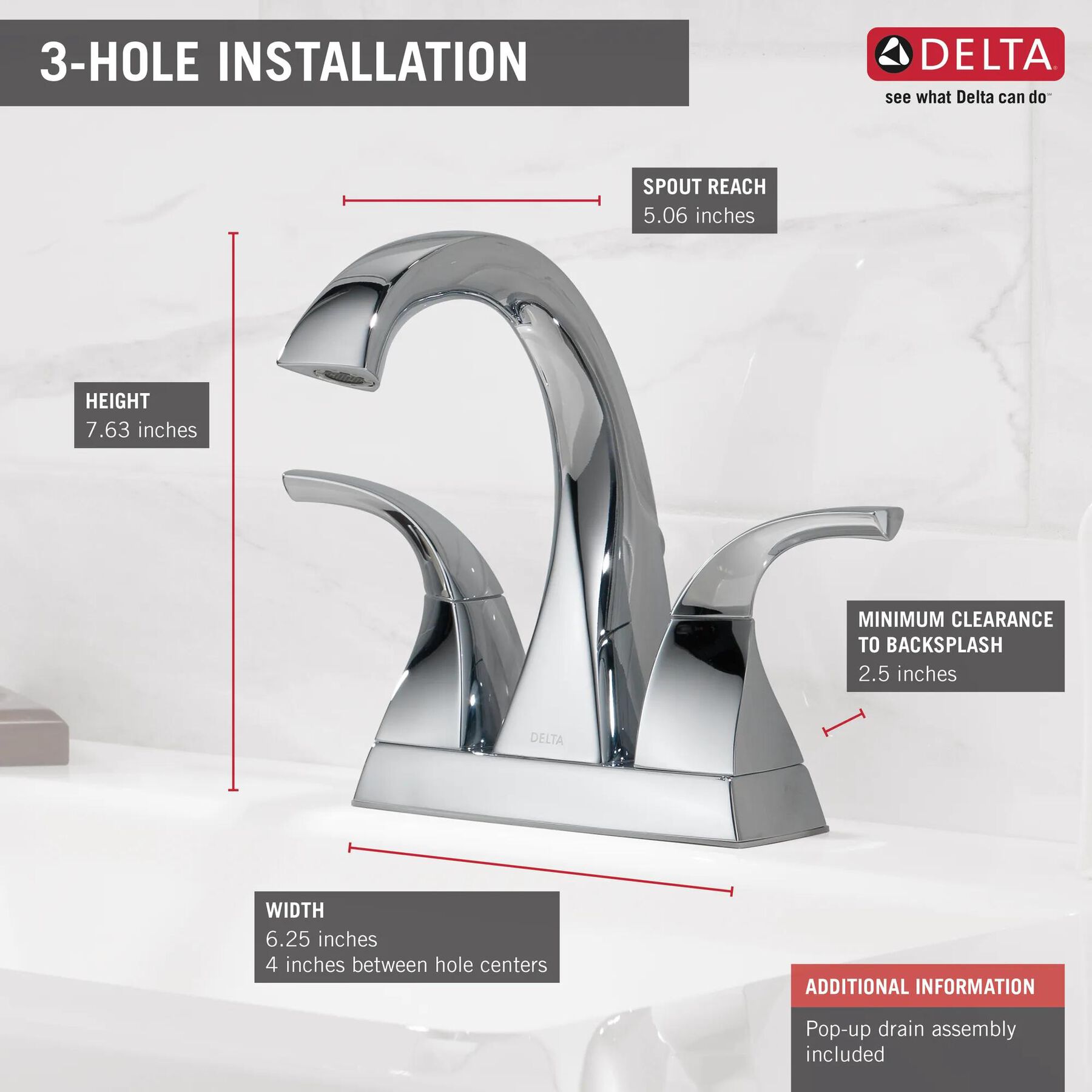 Two Handle Centerset Bathroom Faucet