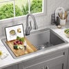 33&rdquo; Workstation&nbsp;Drop-In Top Mount&nbsp;Double&nbsp;Bowl&nbsp;16 Gauge Stainless Steel&nbsp;Kitchen Sink&nbsp;with&nbsp;WorkFlow&trade; Ledge and Accessories