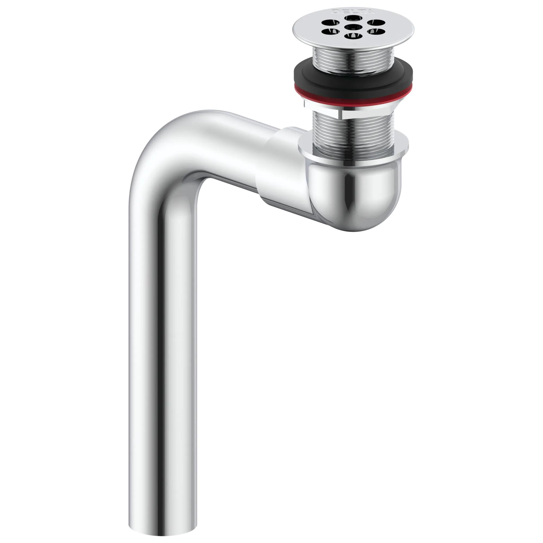 Cast Offset Lavatory Waste with Open Grid Strainer Less Overflow