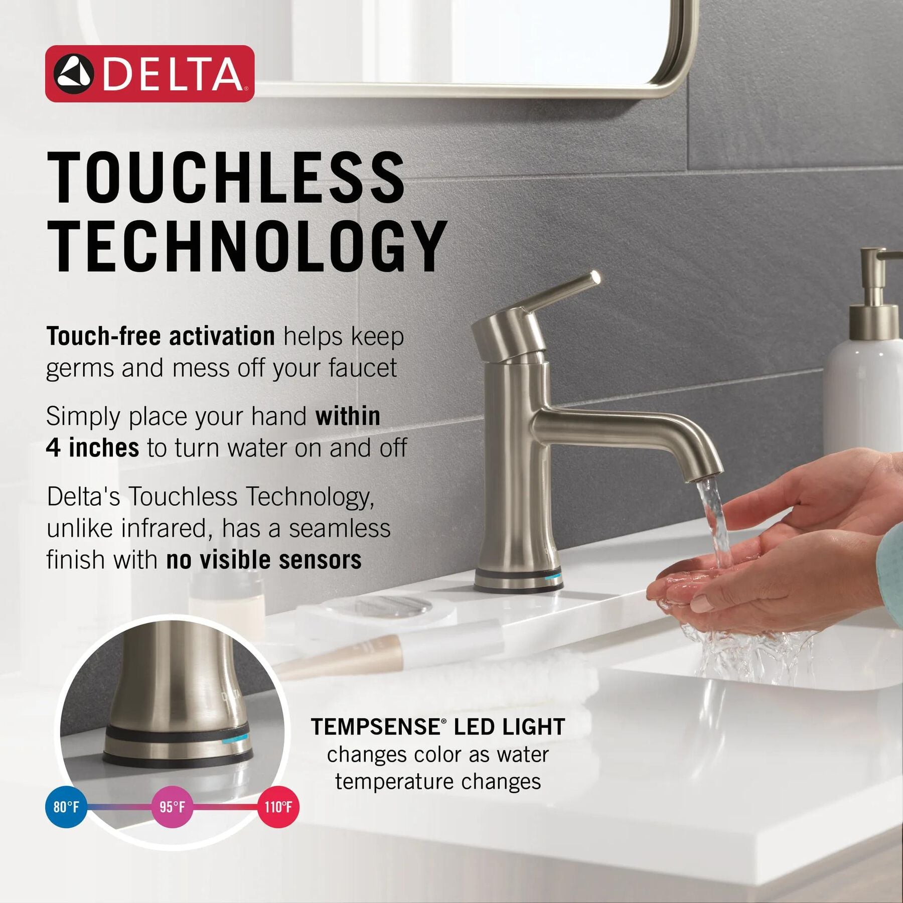 Touch2O Bathroom Faucet with Touchless Technology