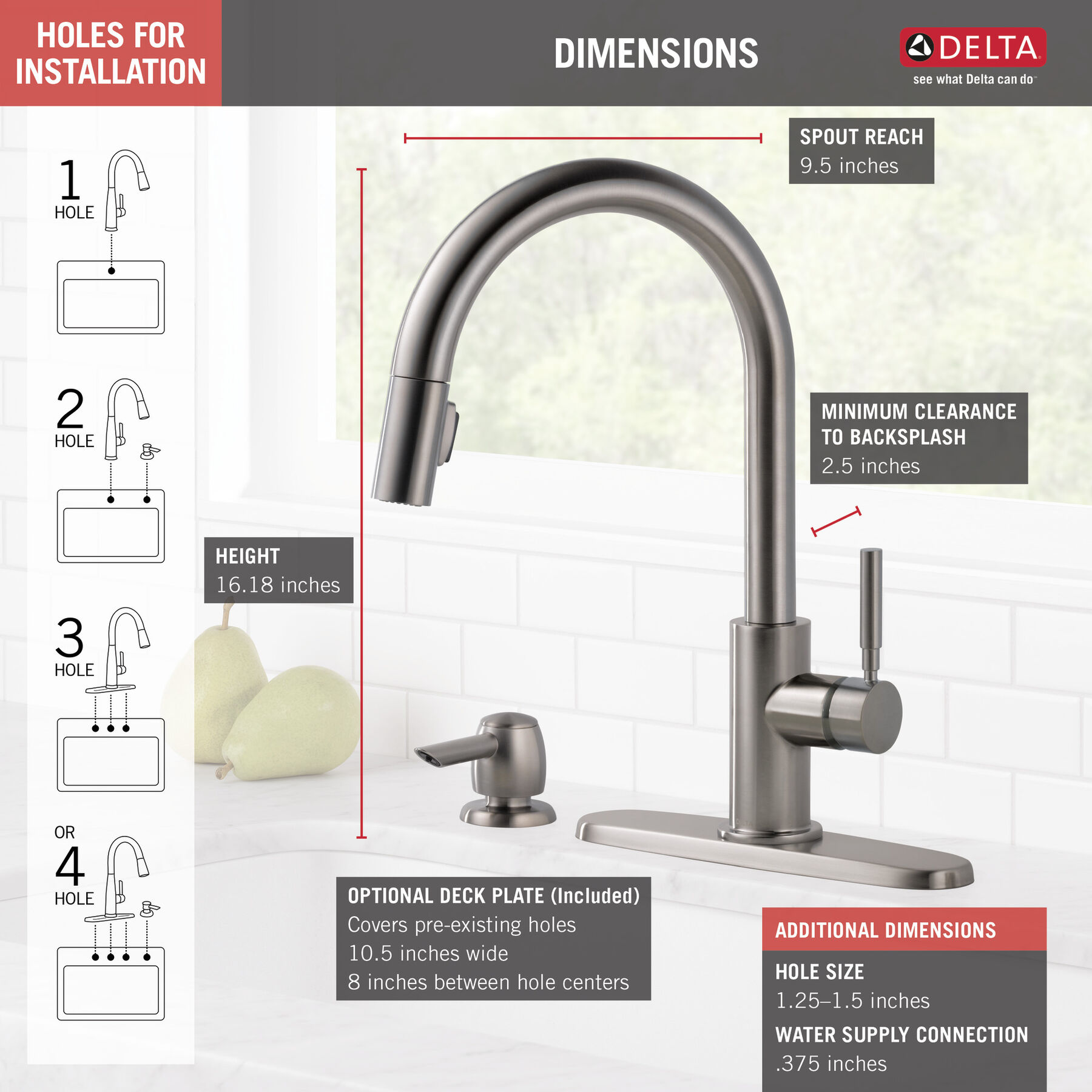 Single Handle Pull-Down Kitchen Faucet with Soap Dispenser
