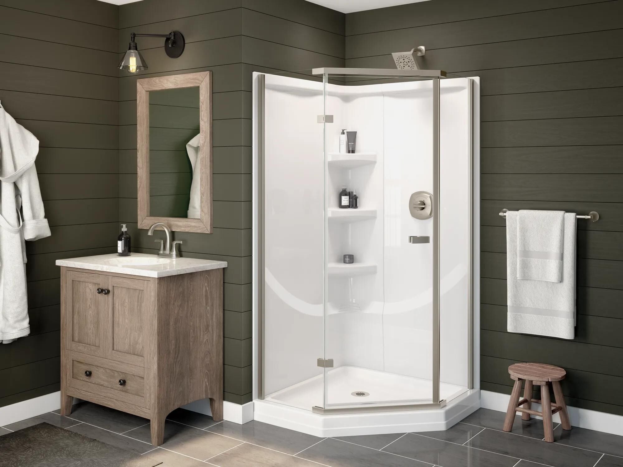 Two Handle Centerset Bathroom Faucet in Spotshield Brushed Nickel