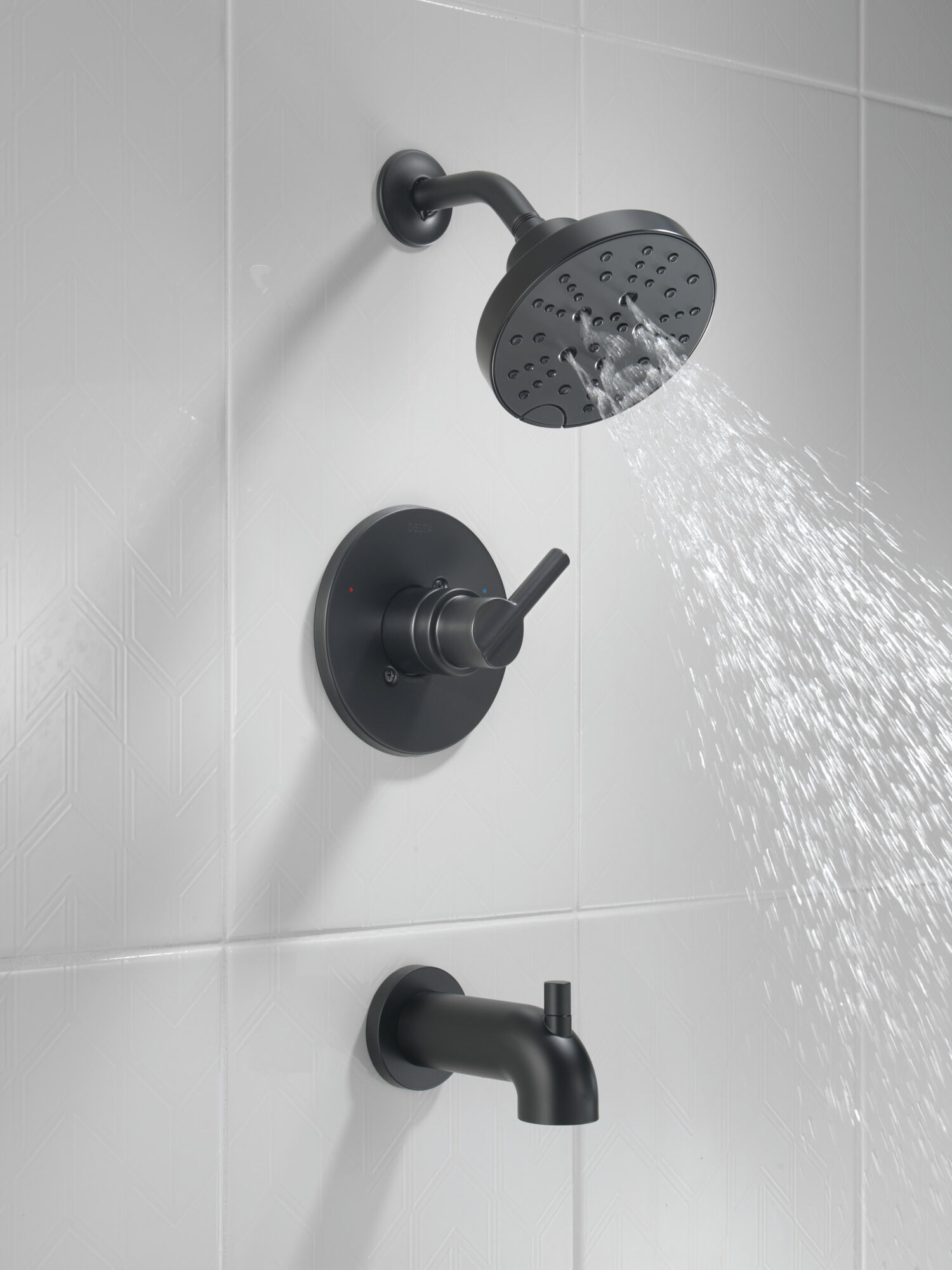 Tub/Shower Rough & Trim 14S (Recertified) in Matte Black 144749-BL