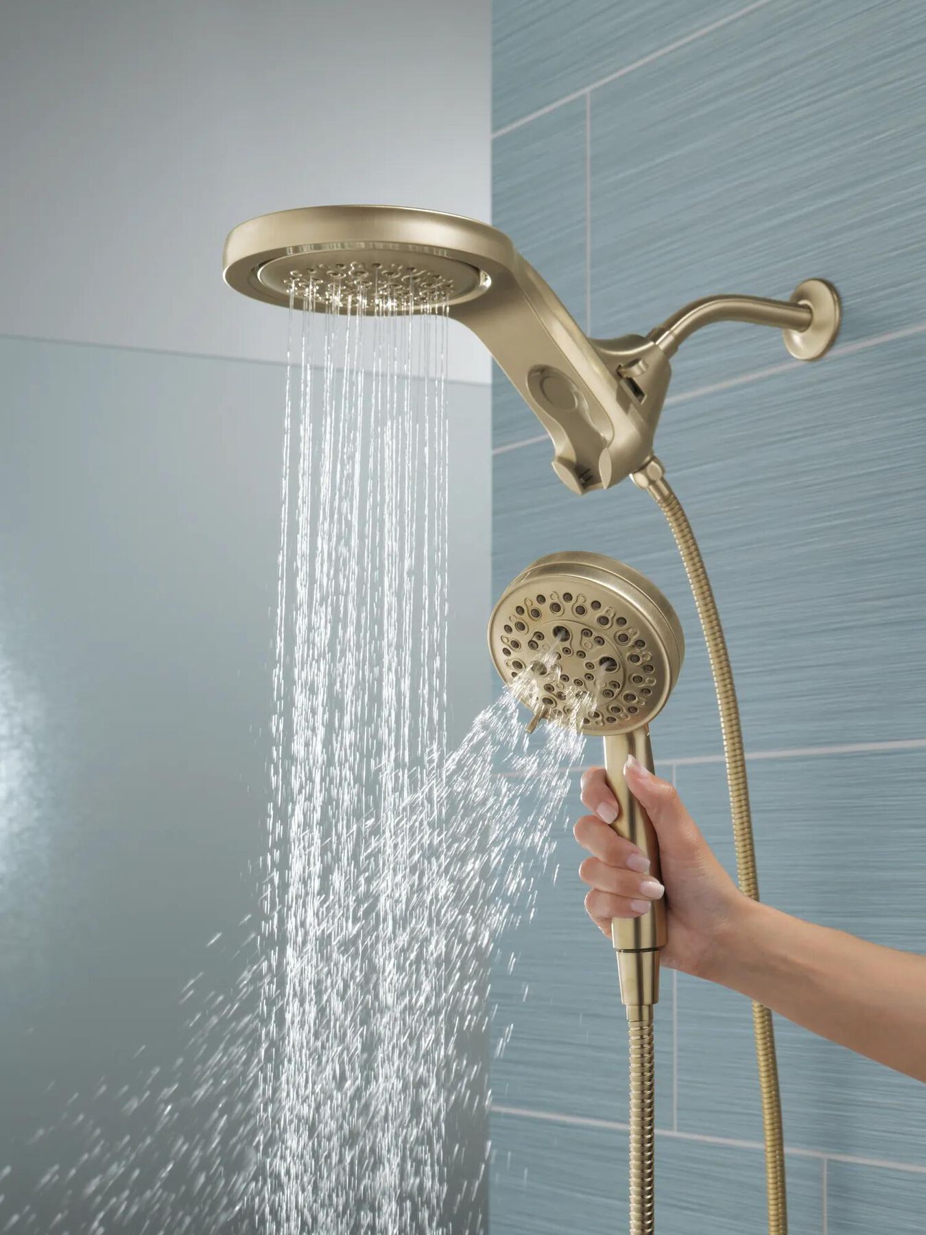 HydroRain&reg; H<sub>2</sub>Okinetic&reg; 5-Setting Two-in-One Shower Head