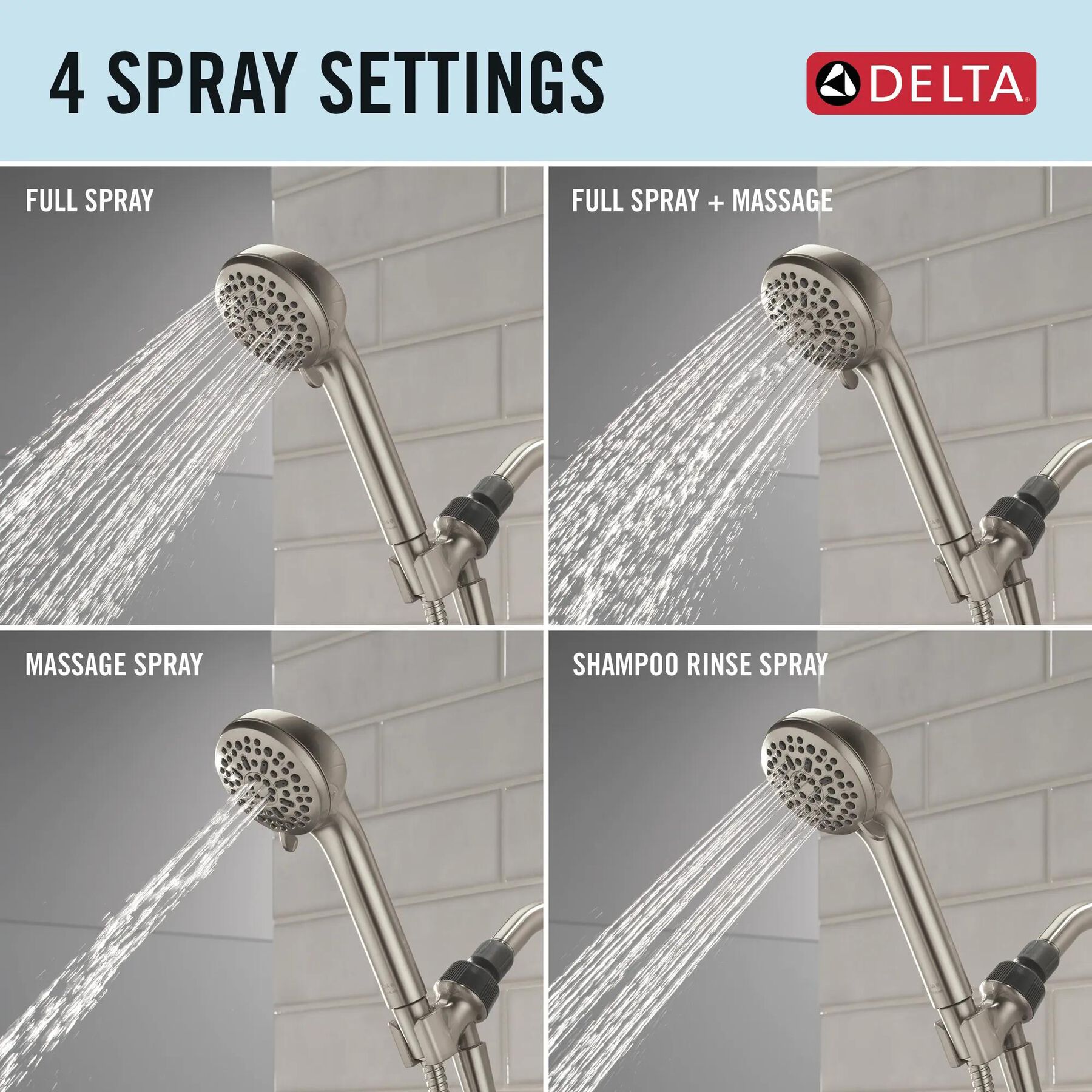 4-Setting Hand Shower