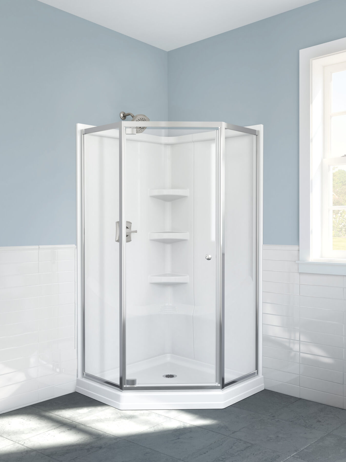 38" Neo Angle Shower Base