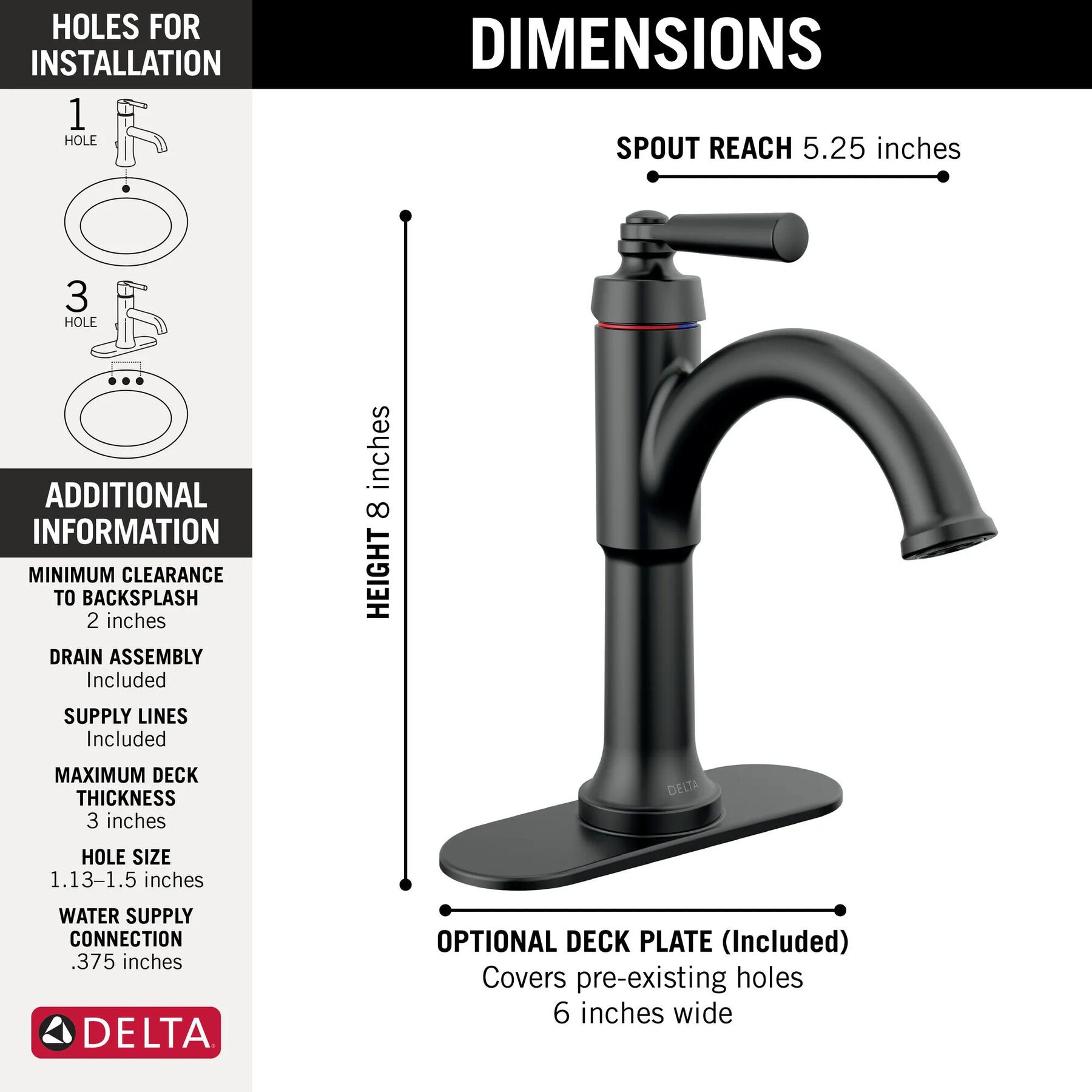 Single Handle Bathroom Faucet (Recertified)
