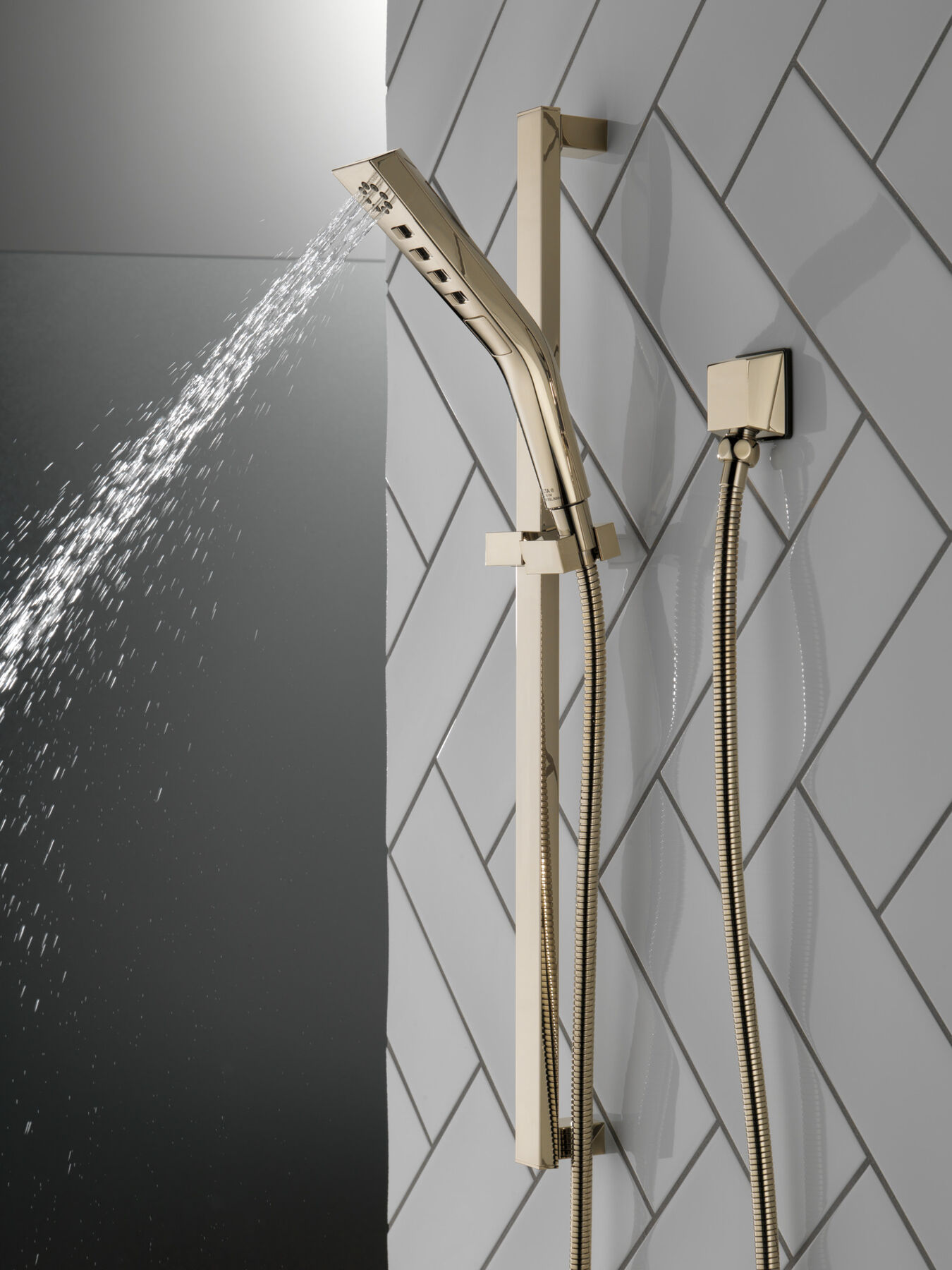 H<sub>2</sub>Okinetic&reg; 3-Setting Slide Bar Hand Shower