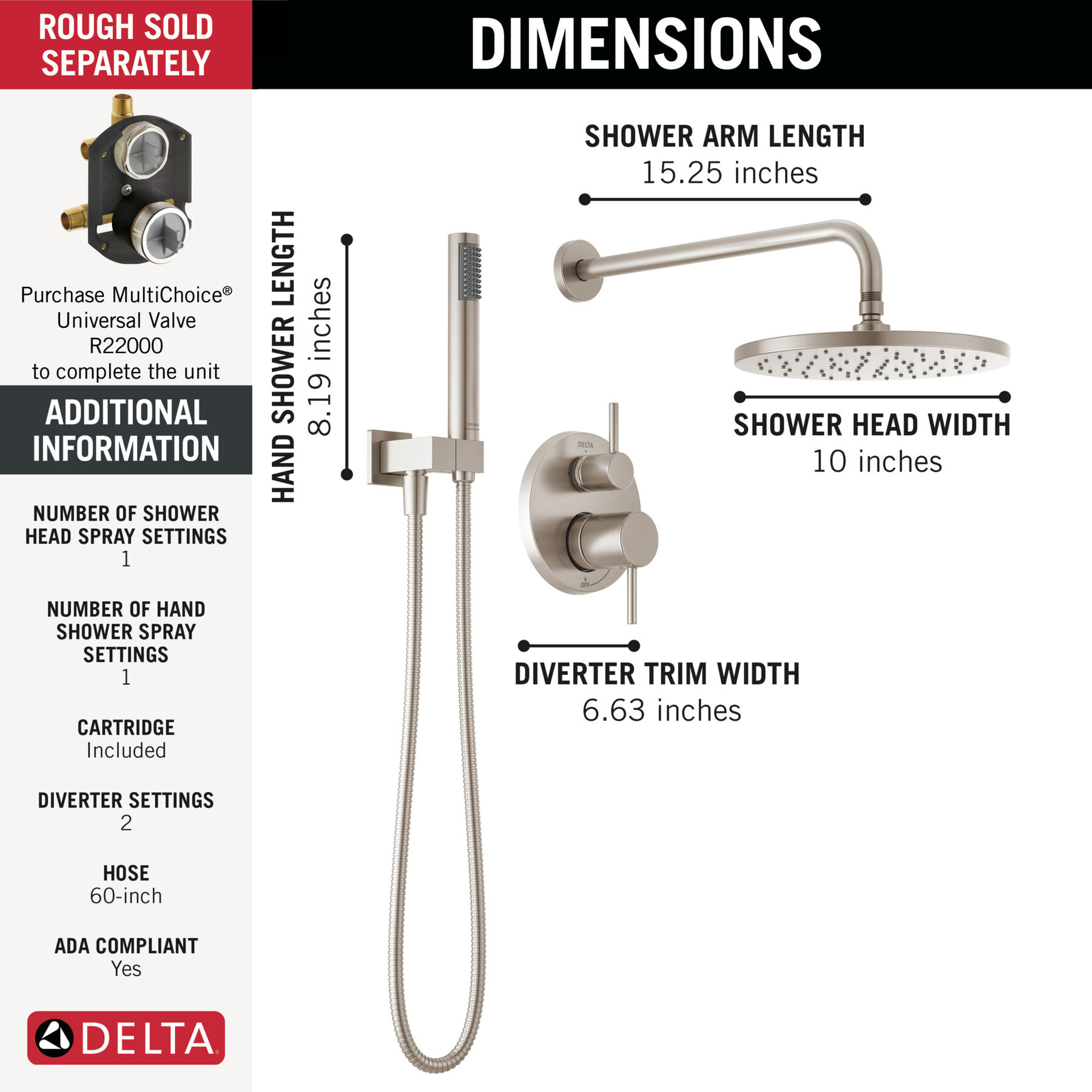 Monitor&reg; 14 Series Shower with Raincan & Hand Shower