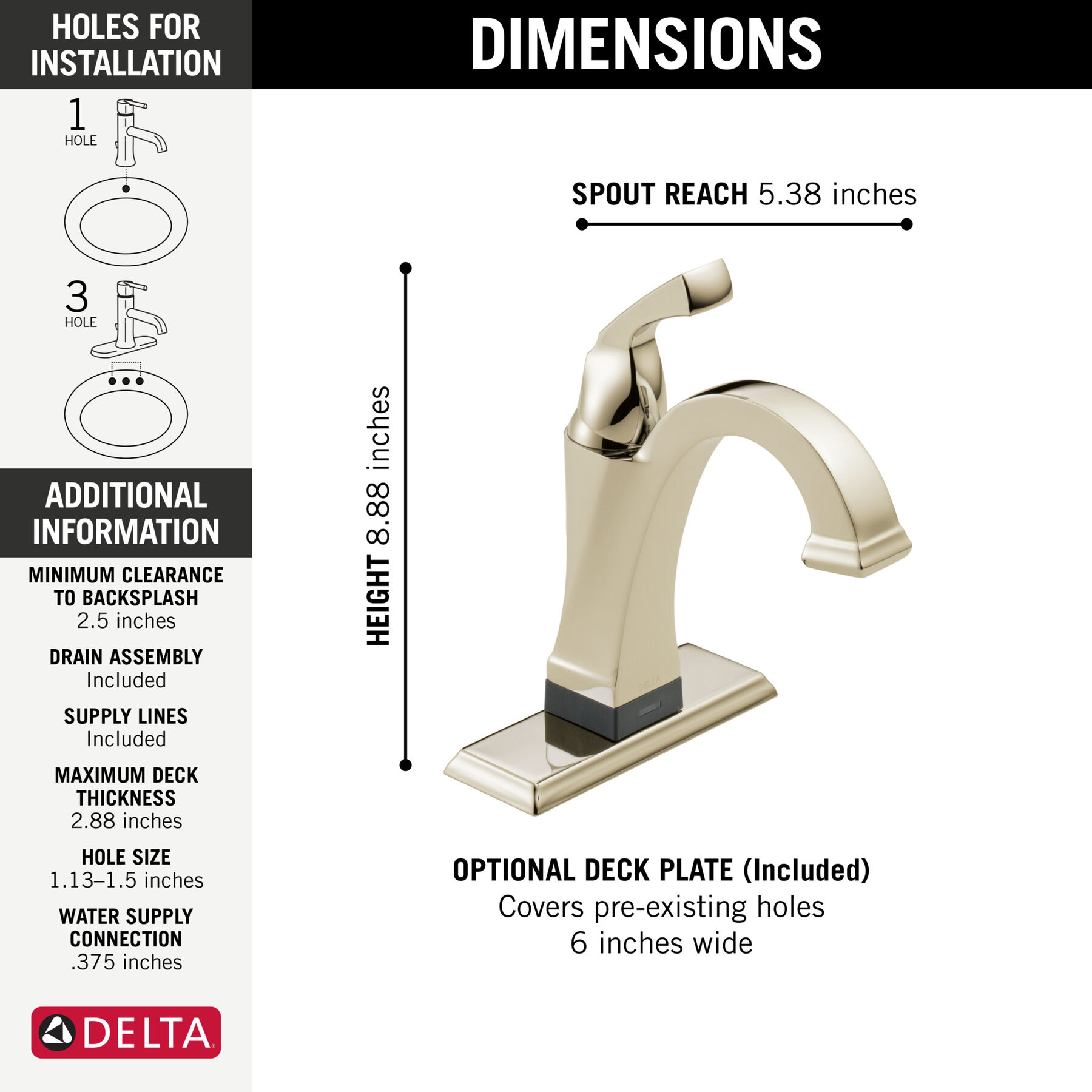 Touch2O&reg; Bathroom Faucet with Touchless Technology