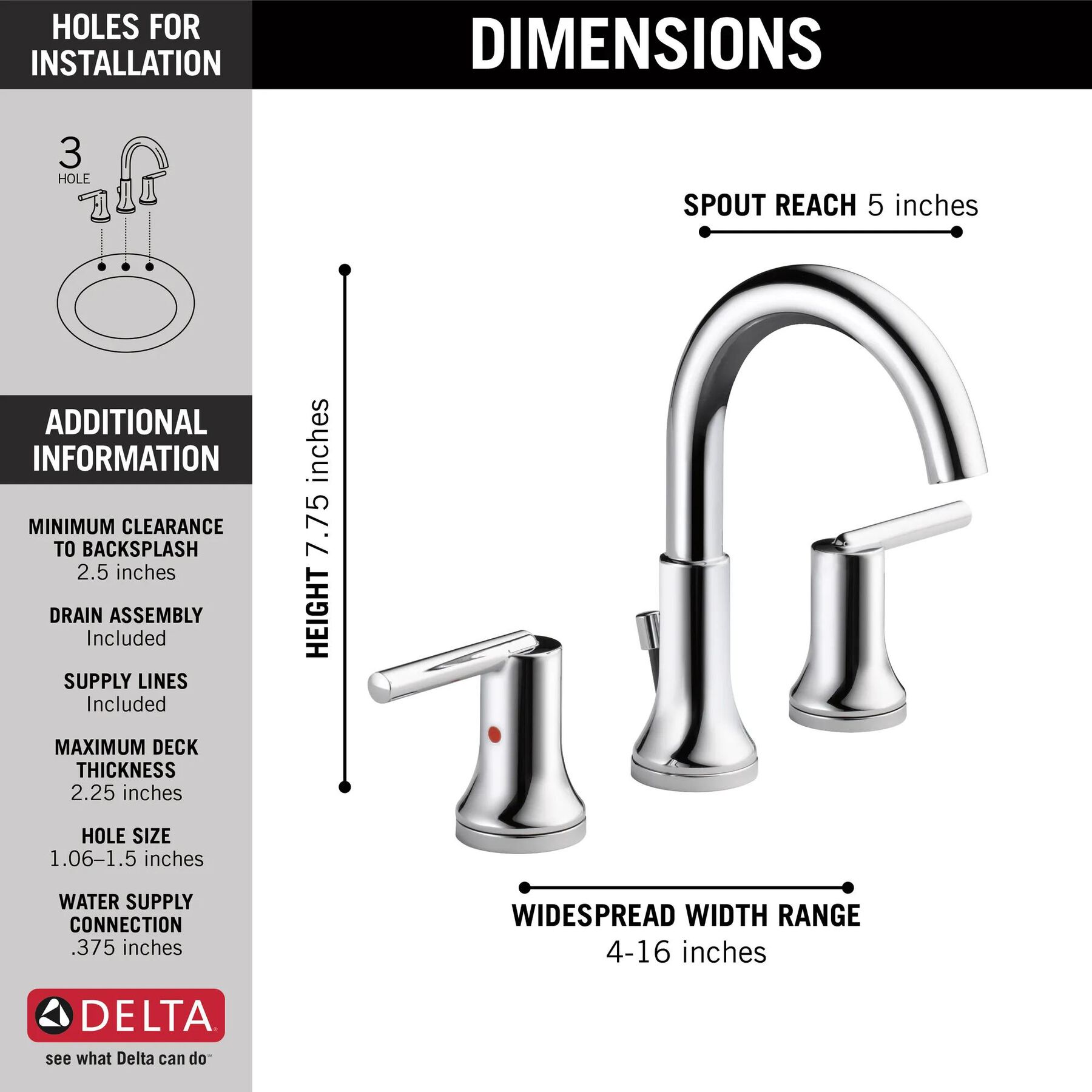 Two Handle Widespread Bathroom Faucet (Recertified)