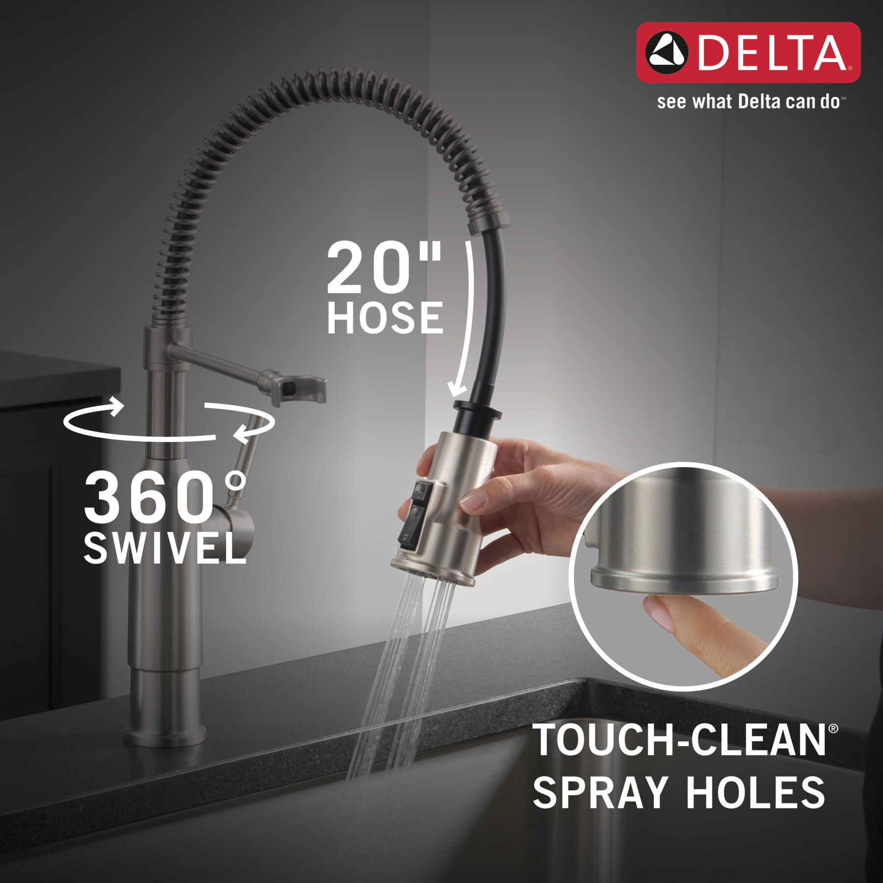 Single-Handle Pull-Down Spring Kitchen Faucet (Recertified)