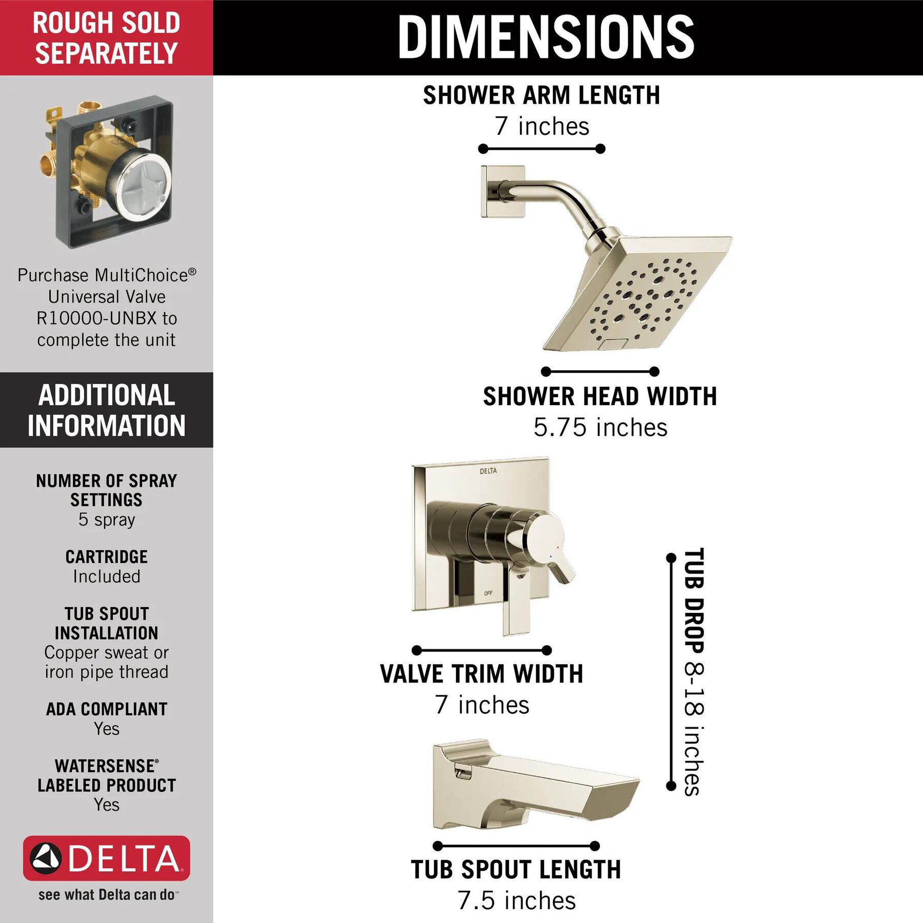 Monitor&reg; 17 Series H<sub>2</sub>Okinetic&reg; Tub and Shower Trim