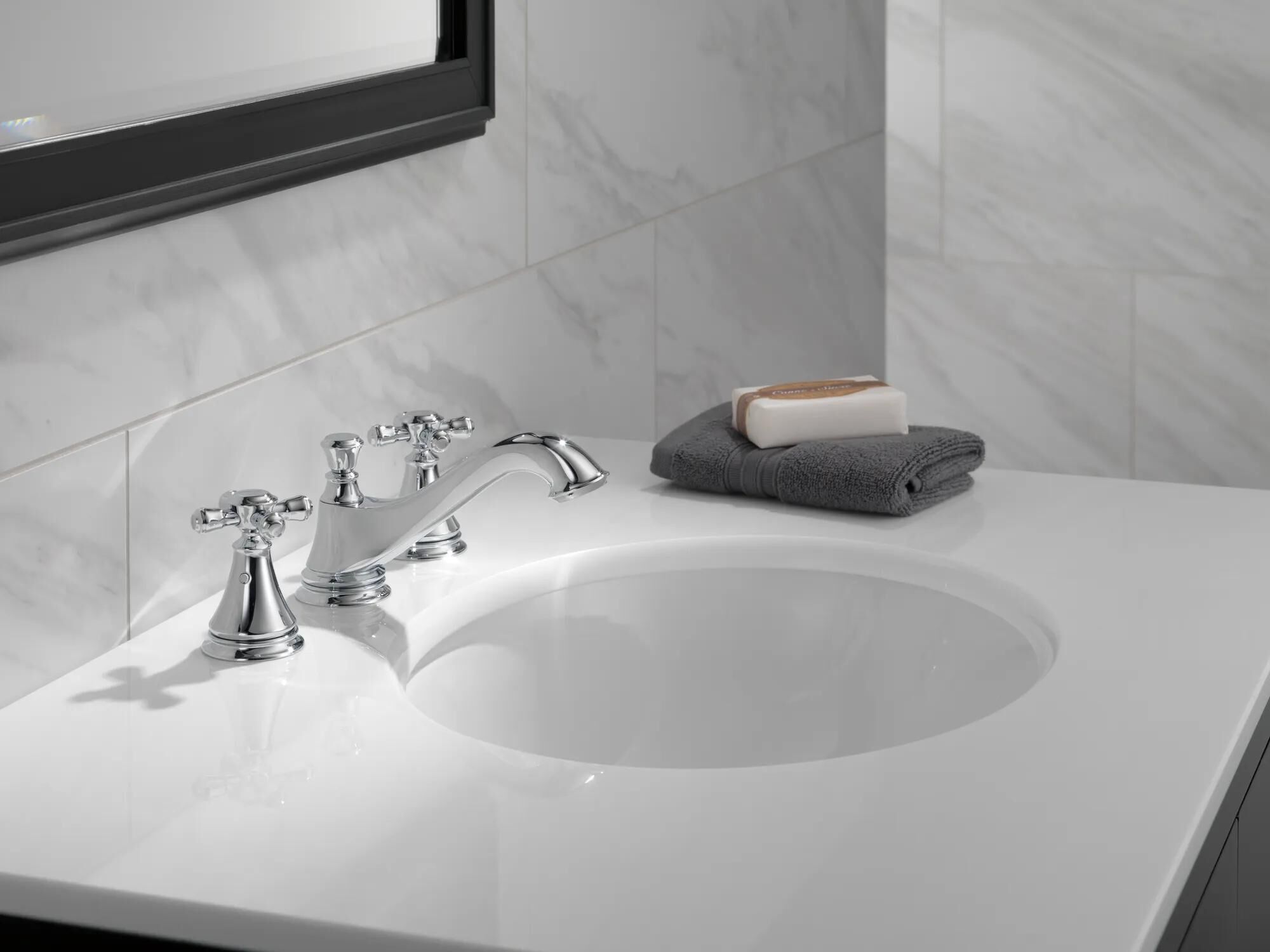 Metal Cross Handle Set - Deck Mount Bathroom & Bidet in Chrome