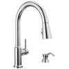Single Handle Pull-Down Kitchen Faucet with Soap Dispenser and ShieldSpray&reg; Technology