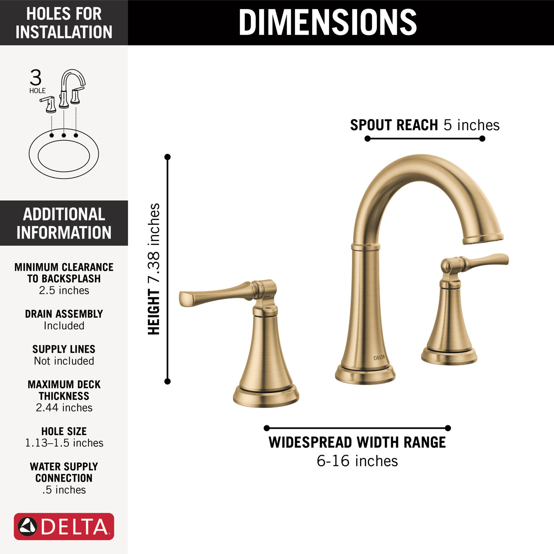 Two Handle Widespread Lavatory Faucet