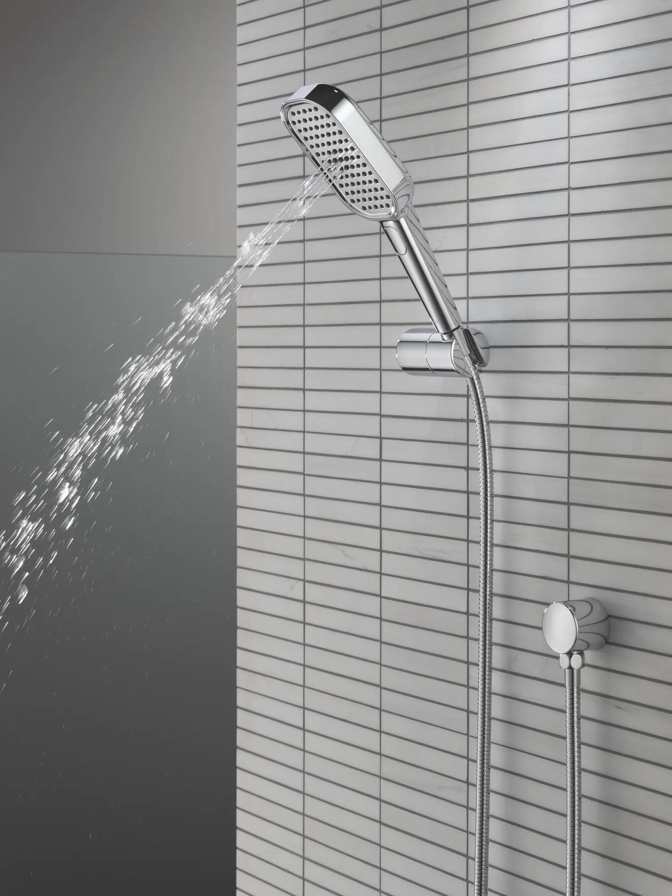 4-Setting Hand Shower with Wall Mount featuring FeatherRain&trade; Spray