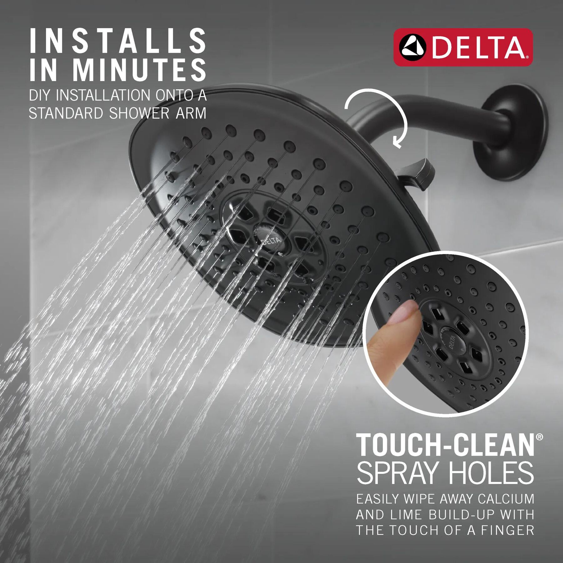 H2Okinetic(R) 3-Setting Raincan Shower Head