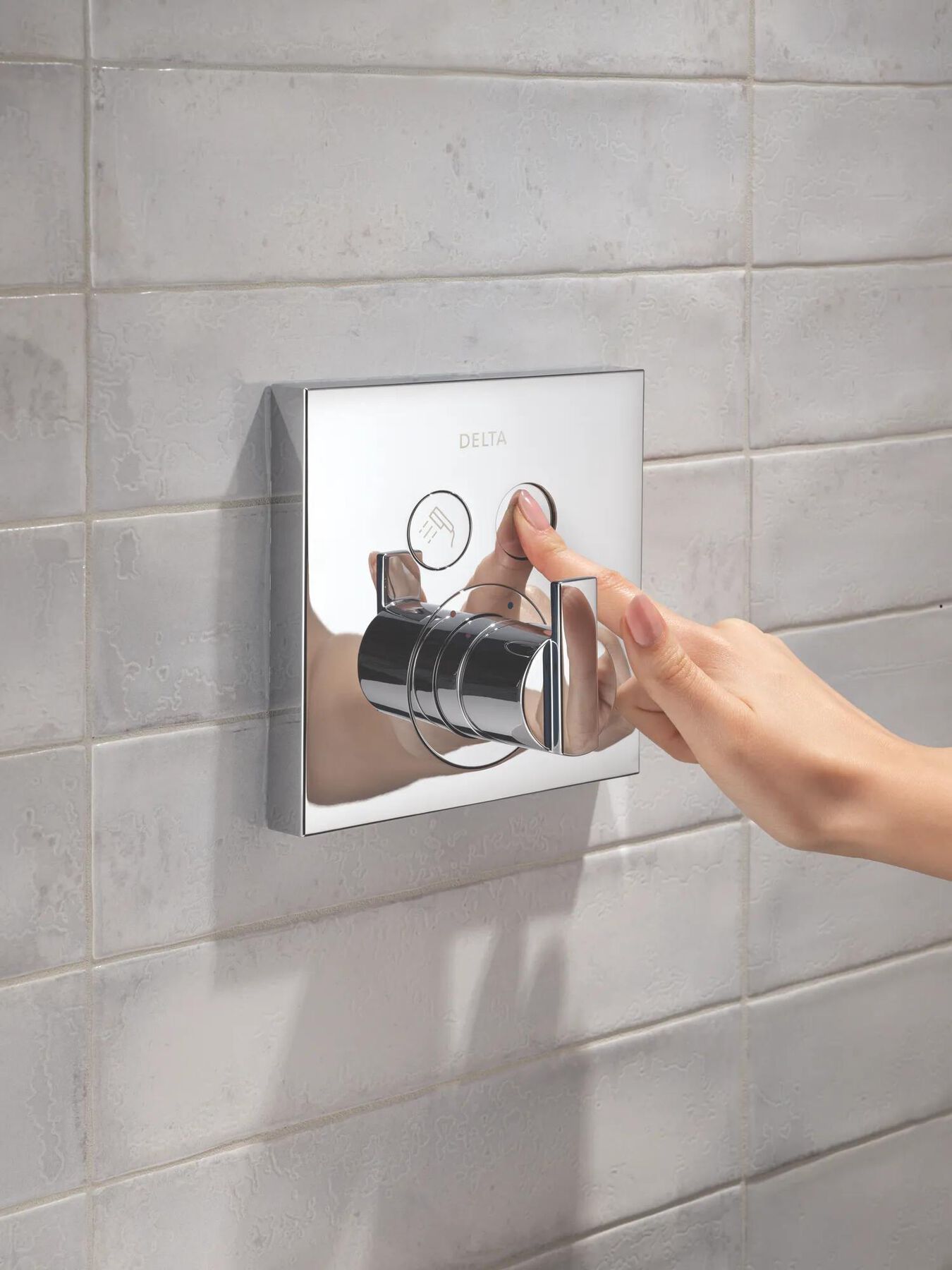 Angular Modern Push-Button Shower