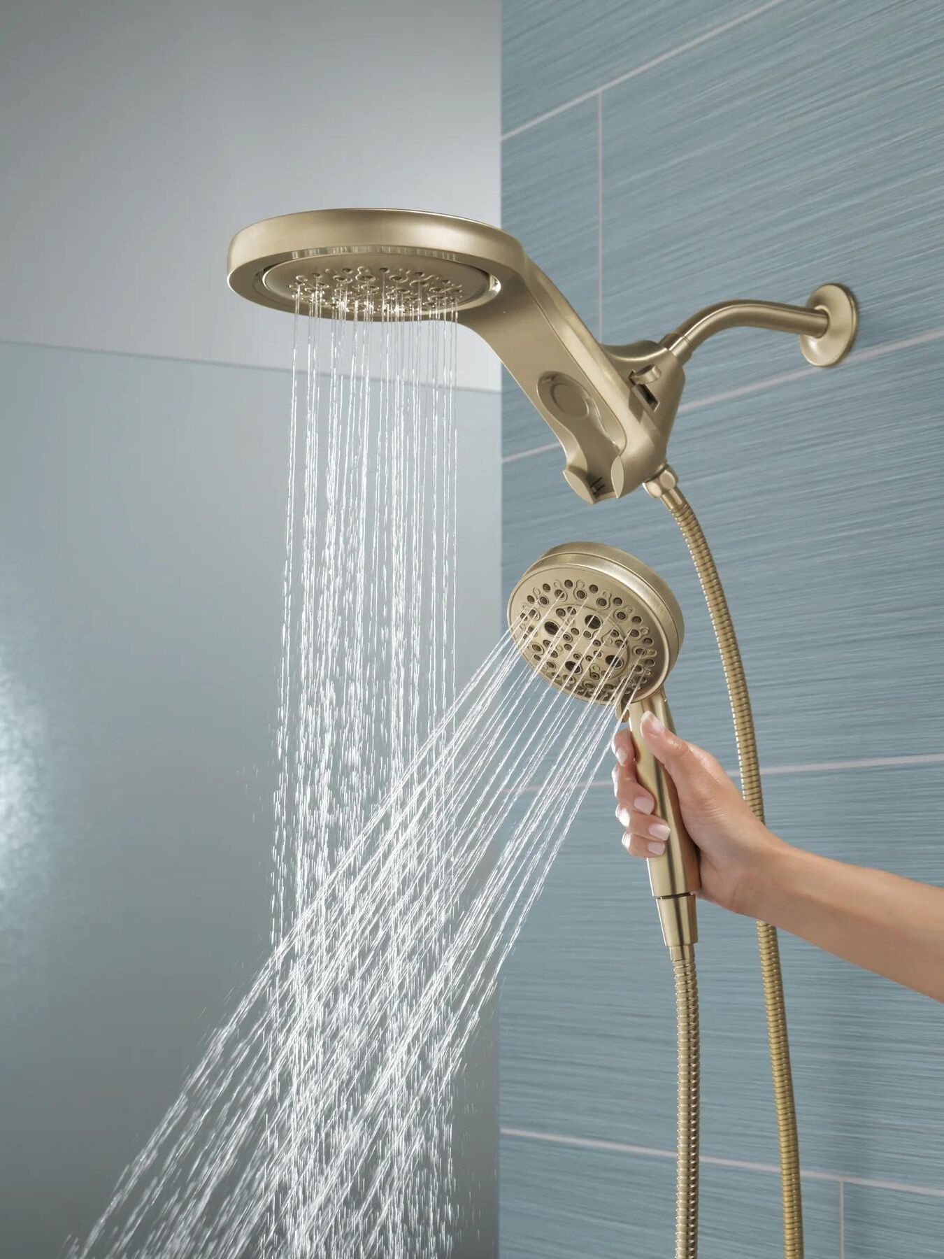 HydroRain&reg;&nbsp;H2Okinetic&reg;&nbsp;5-Setting Two-In-One Shower Head