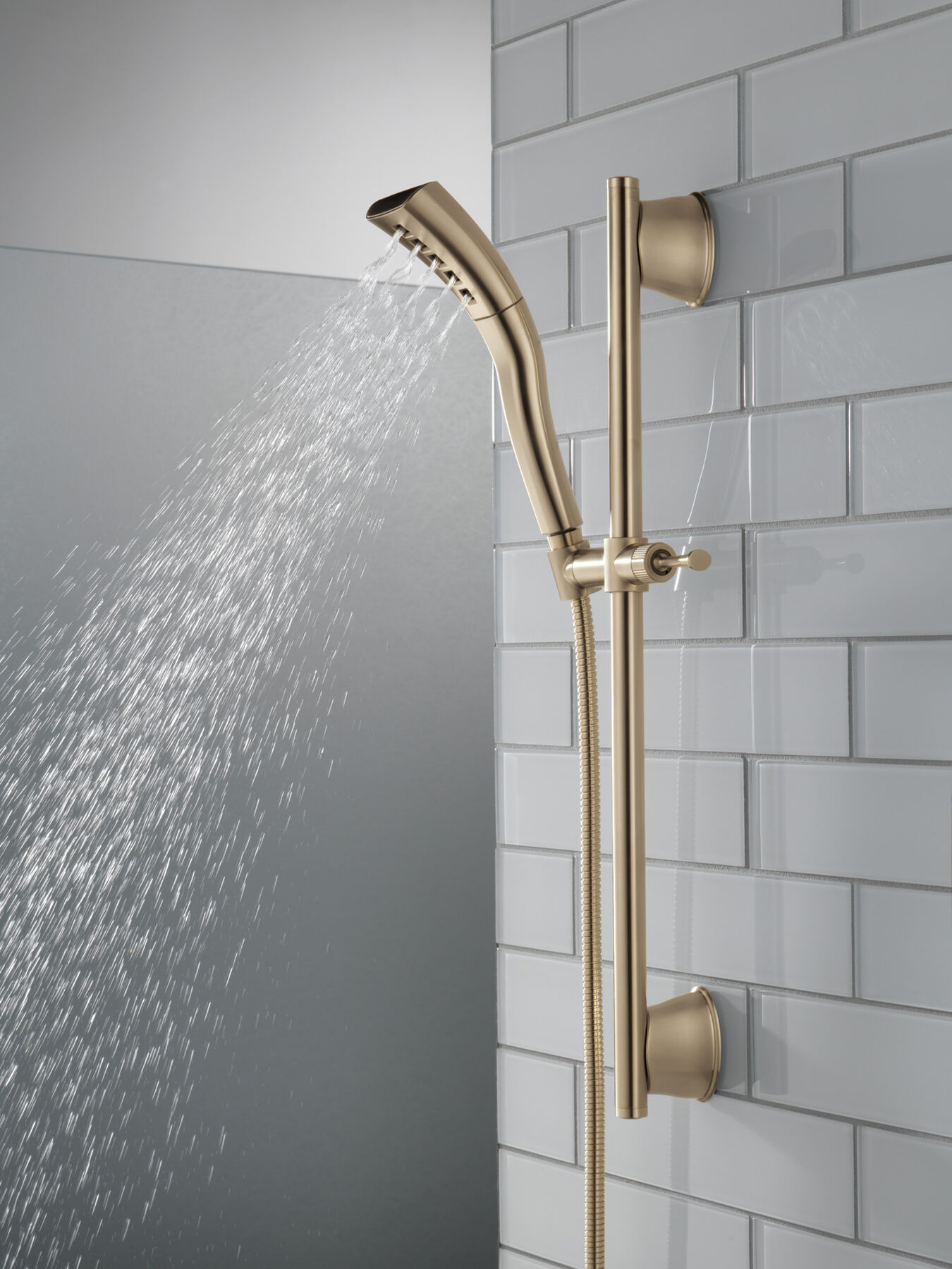 H<sub>2</sub>Okinetic&reg; Single-Setting Slide Bar Hand Shower
