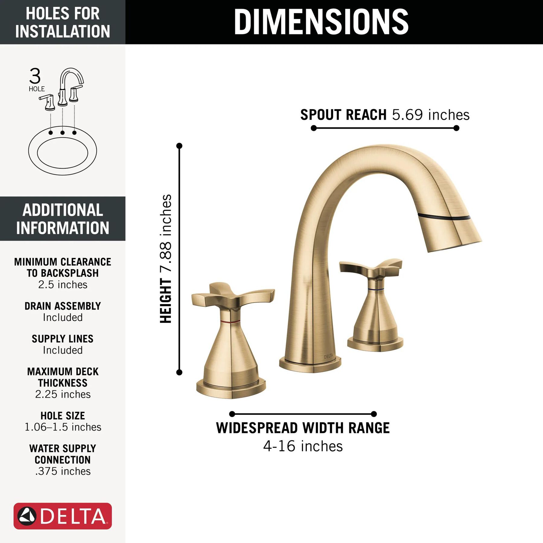 Two Handle Widespread Pull Down Bathroom Faucet