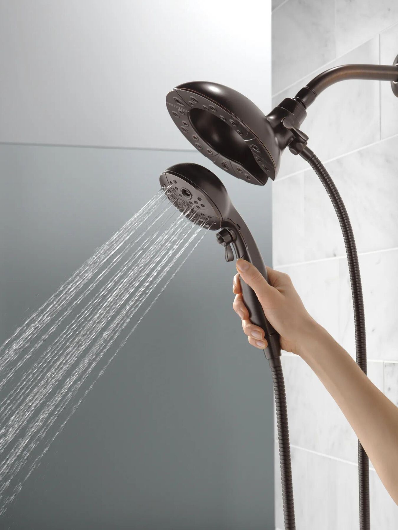 In2ition&reg; H2Okinetic&reg; 5-Setting Two-in-One Shower