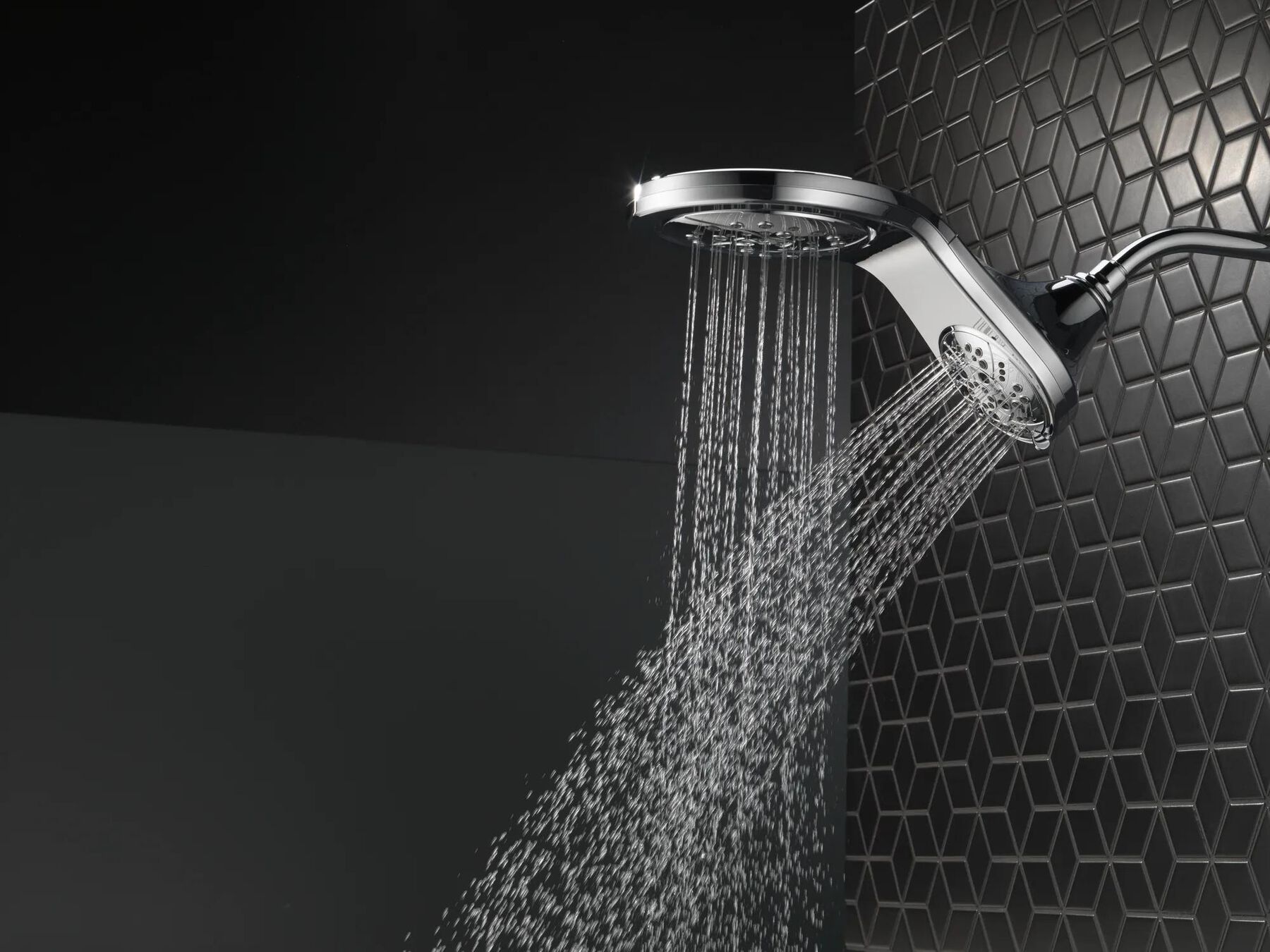 HydroRain&reg; H<sub>2</sub>Okinetic&reg; 5-Setting Two-in-One Shower Head