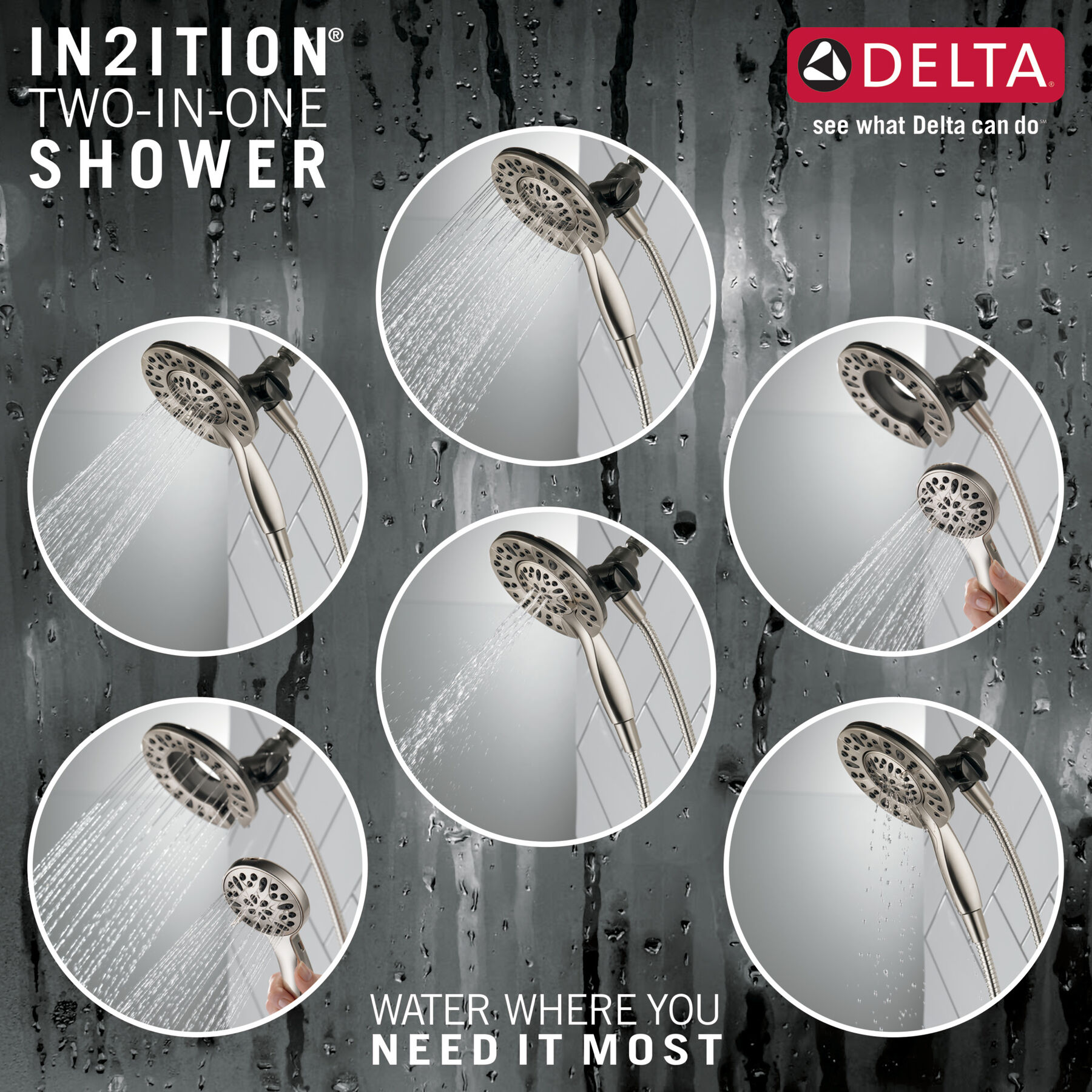 In2ition&reg; 4-Setting Two-in-One Shower (Recertified)