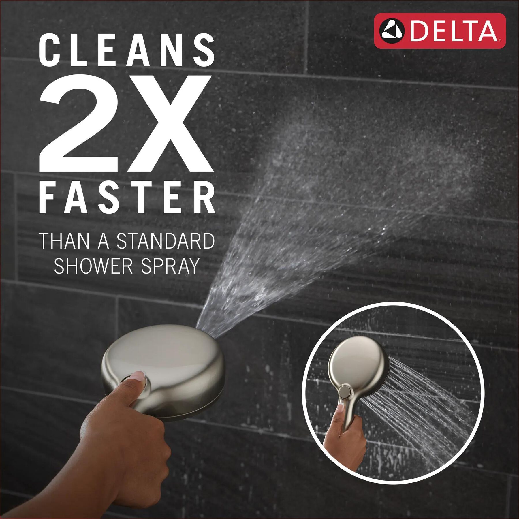 6-Setting Hand Shower with Cleaning Spray