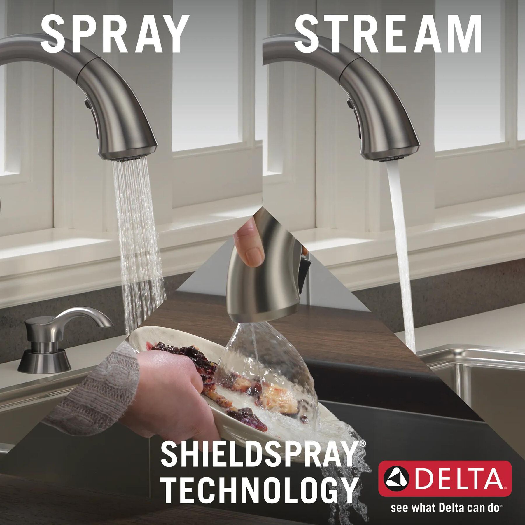 Single Handle Pull-Down Kitchen Faucet with Soap Dispenser and ShieldSpray&reg; Technology (Recertified)