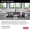 33&rdquo; Granite Composite Workstation Kitchen Sink Drop-In Top Mount Single Bowl with WorkFlow&trade; Ledge and Accessories in Dark Grey
