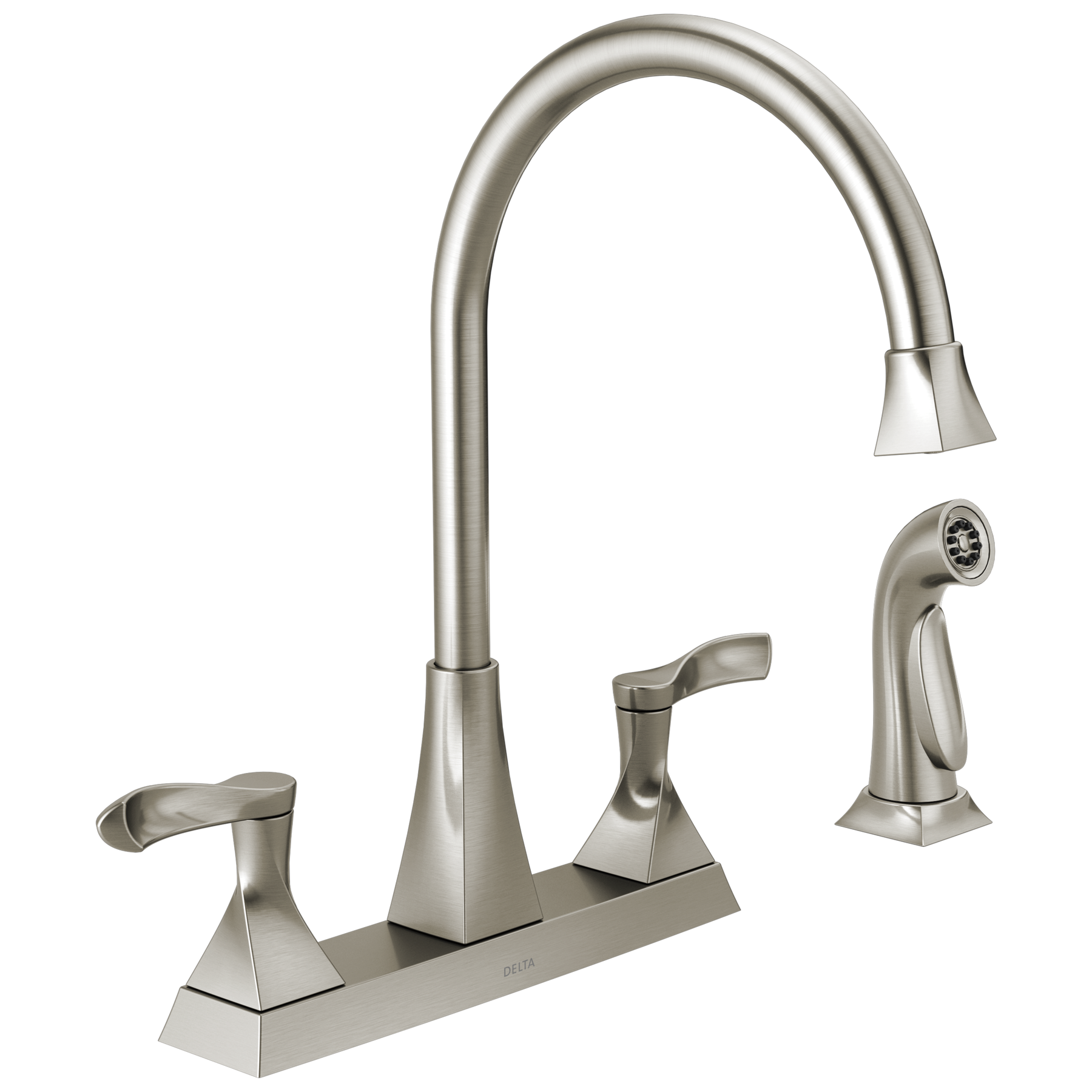 Two Handle Kitchen Faucet with Spray (Recertified) in Stainless