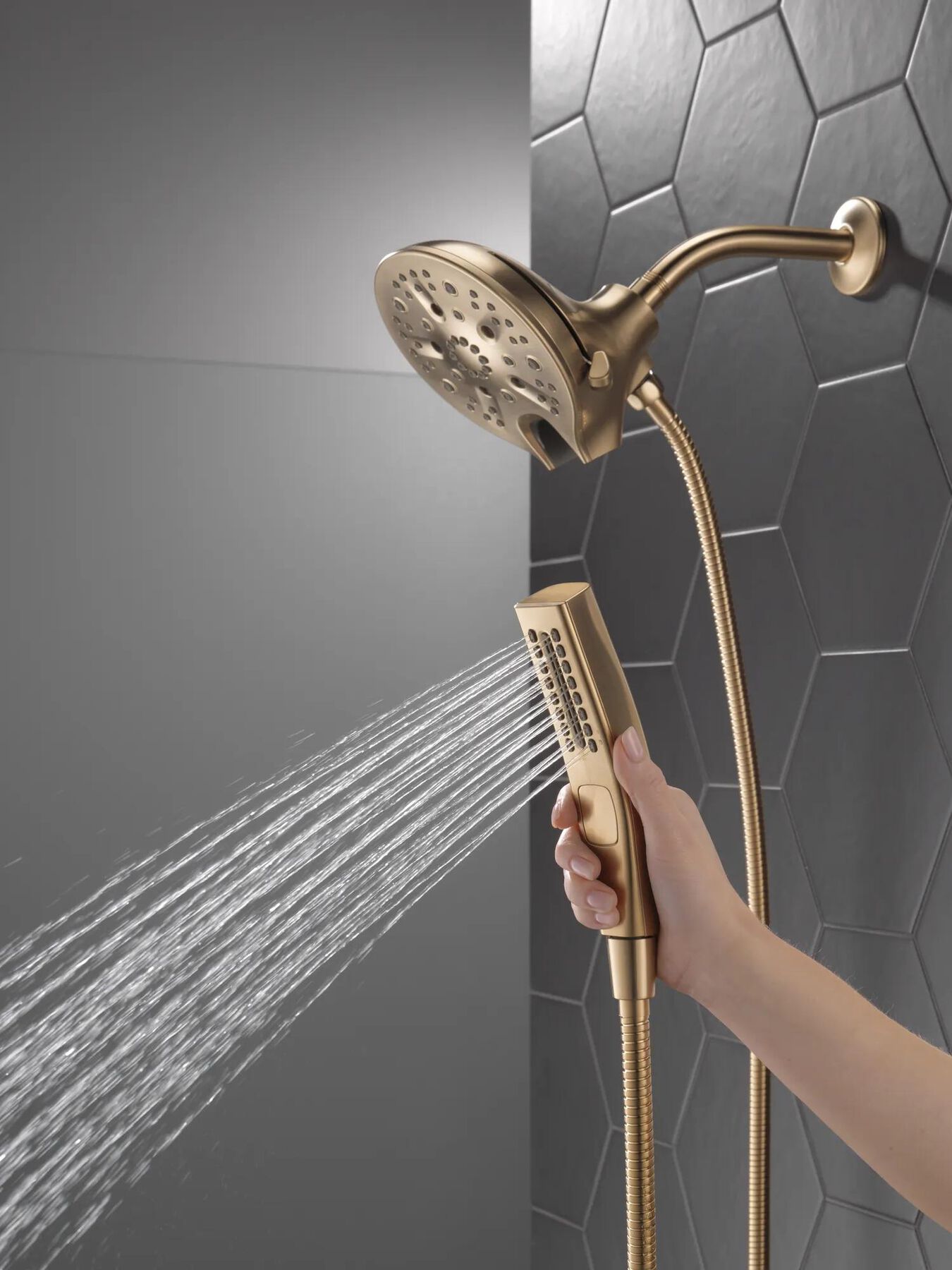 In2ition&reg; H<sub>2</sub>Okinetic&reg; 5-Setting Two-in-One Shower