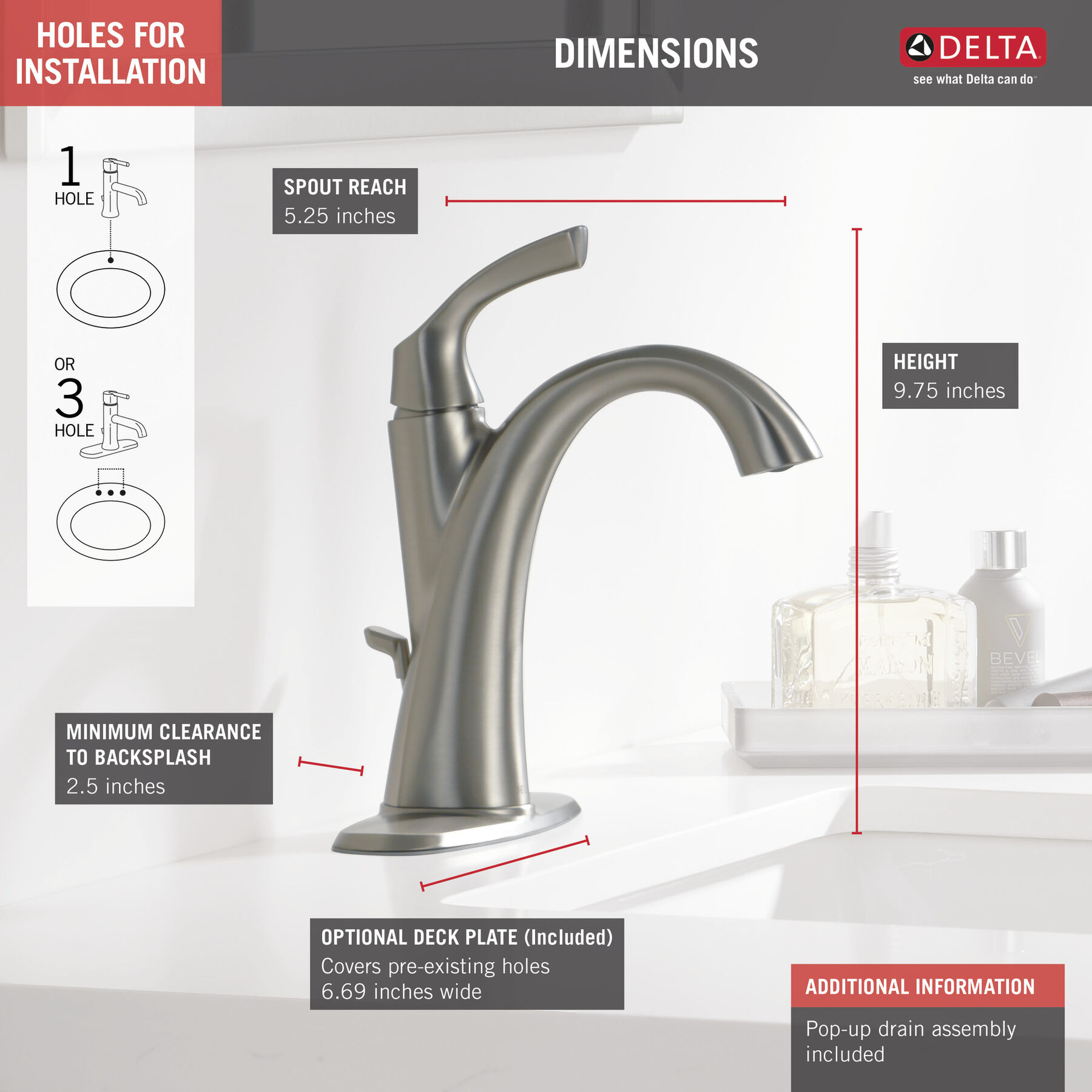 Single Handle Centerset Bathroom Faucet